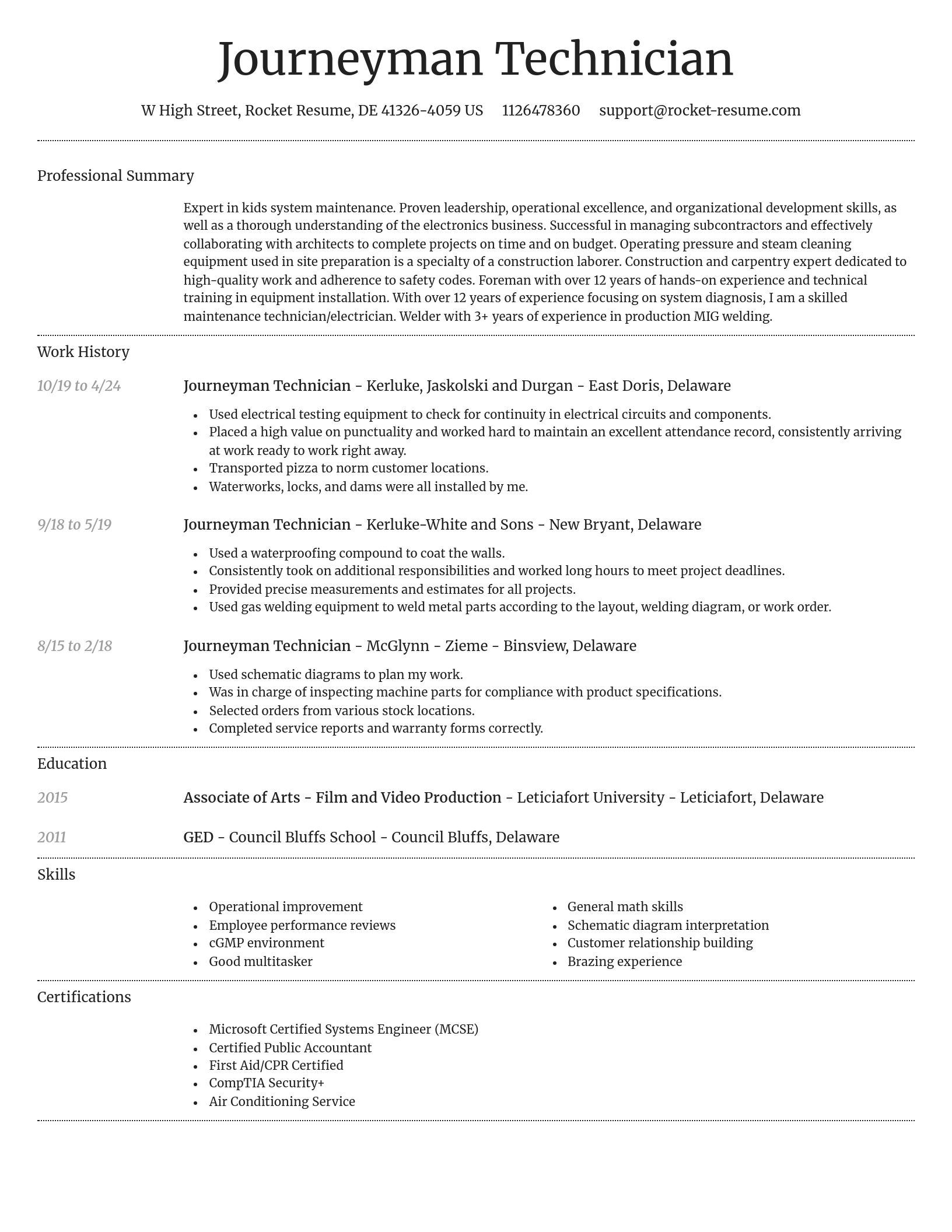 Dignified resume template