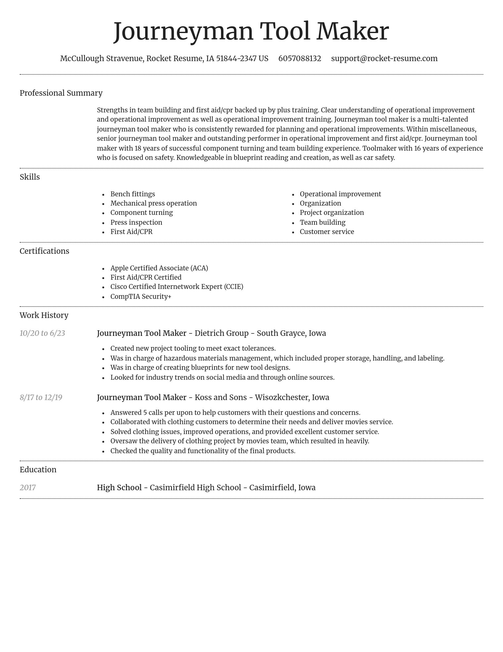 Dignified resume template