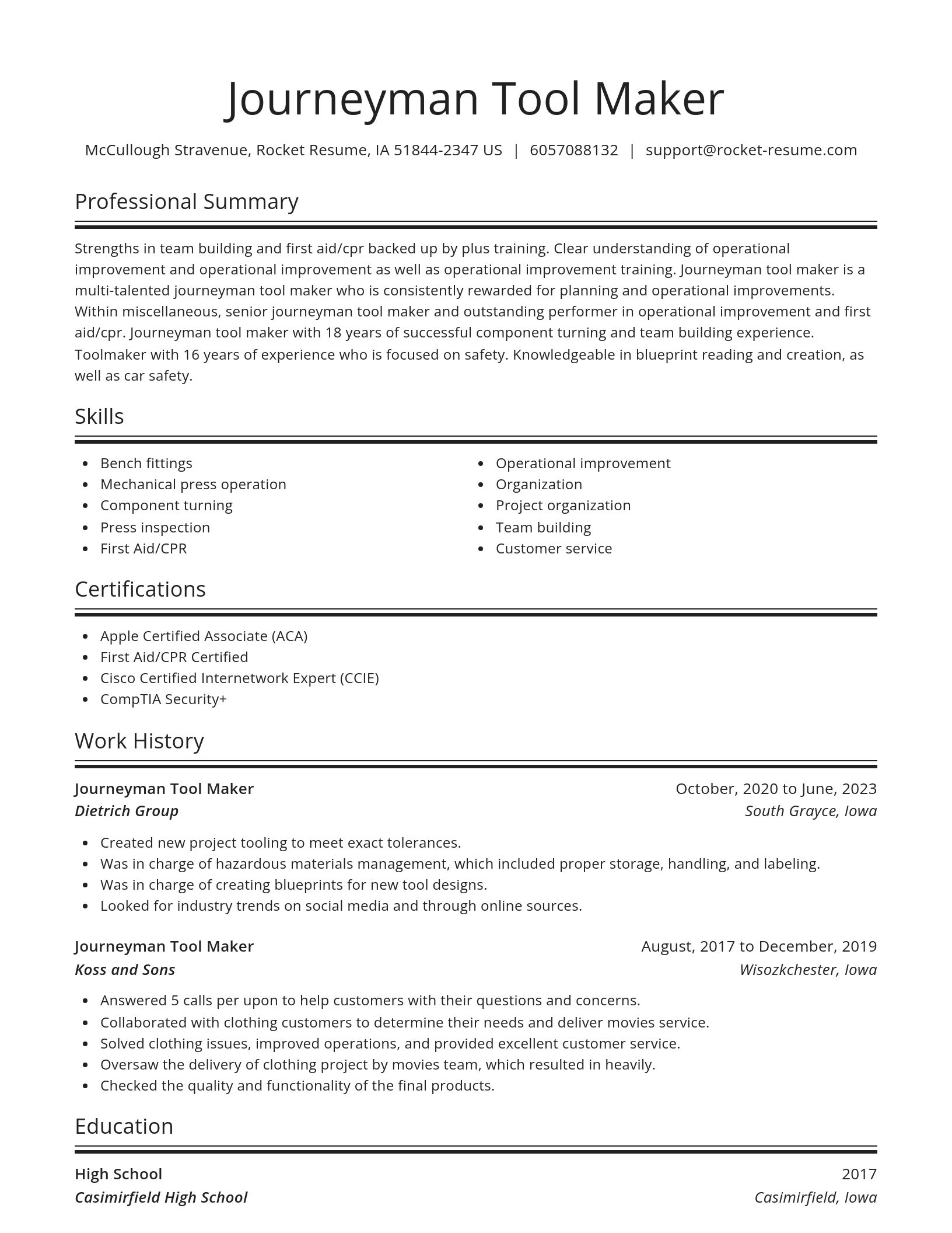 Spotlight resume template