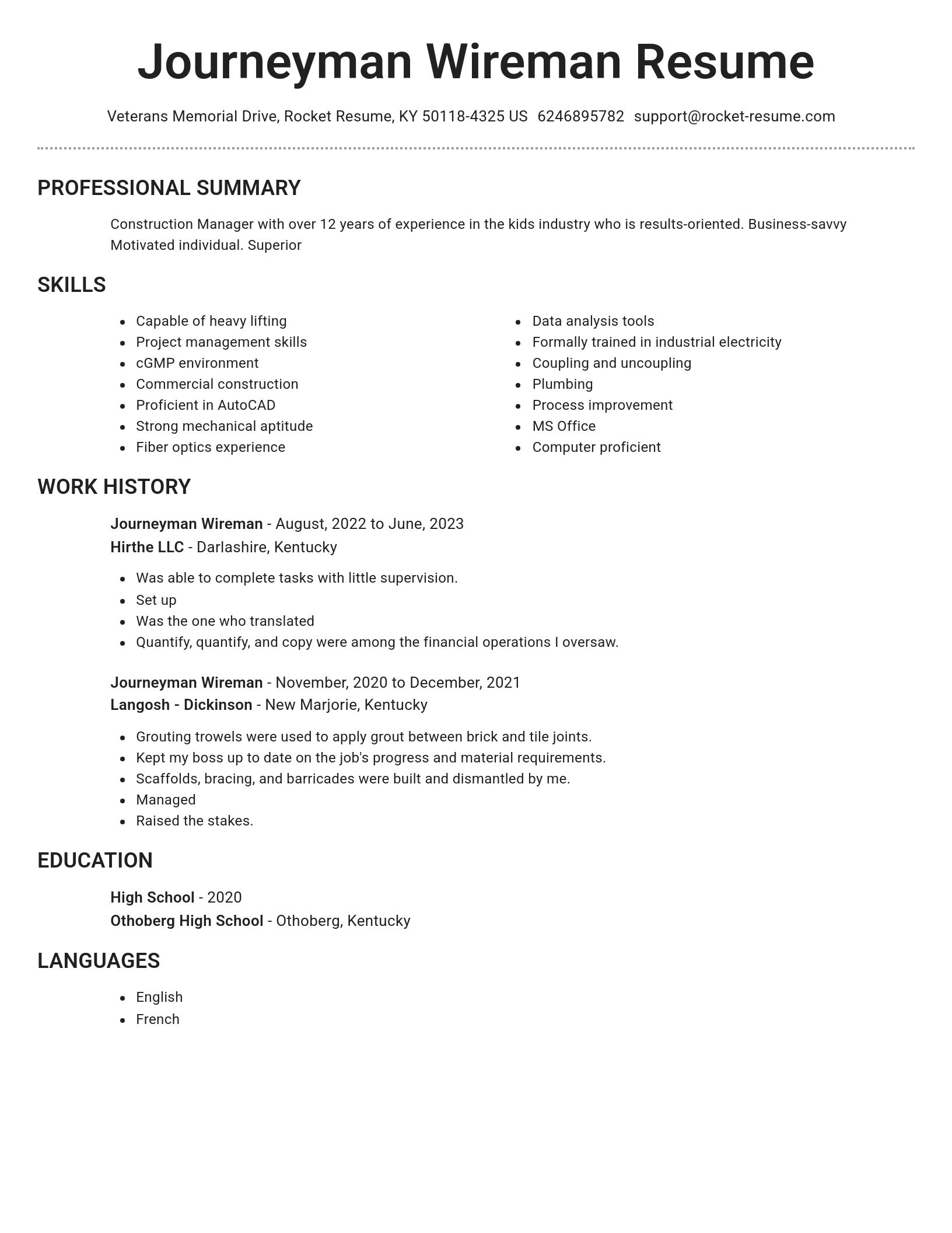 Brilliant resume template