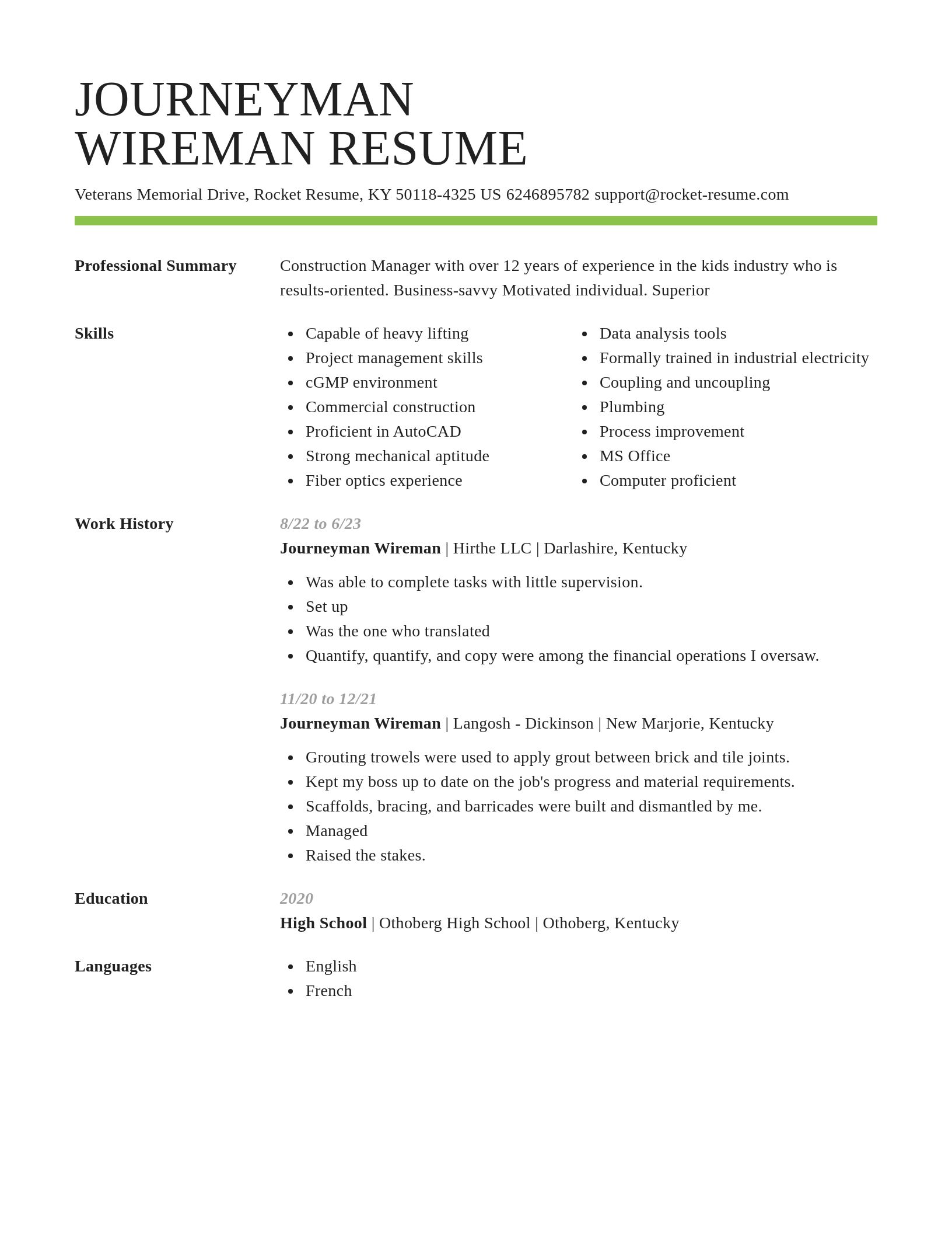 Smart resume template