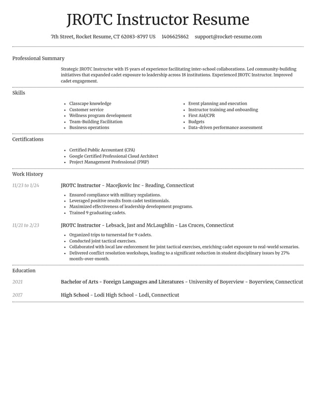Dignified resume template