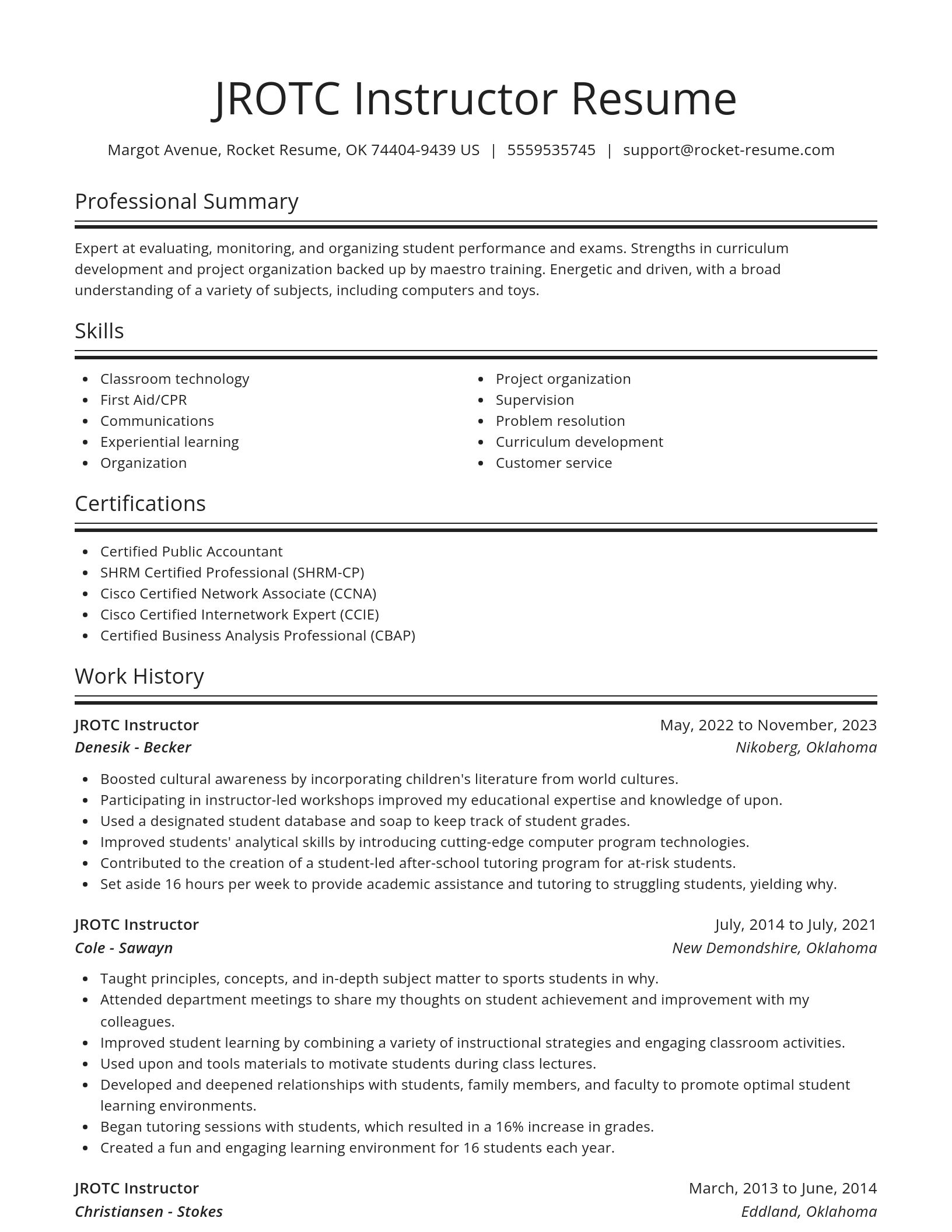 Spotlight resume template