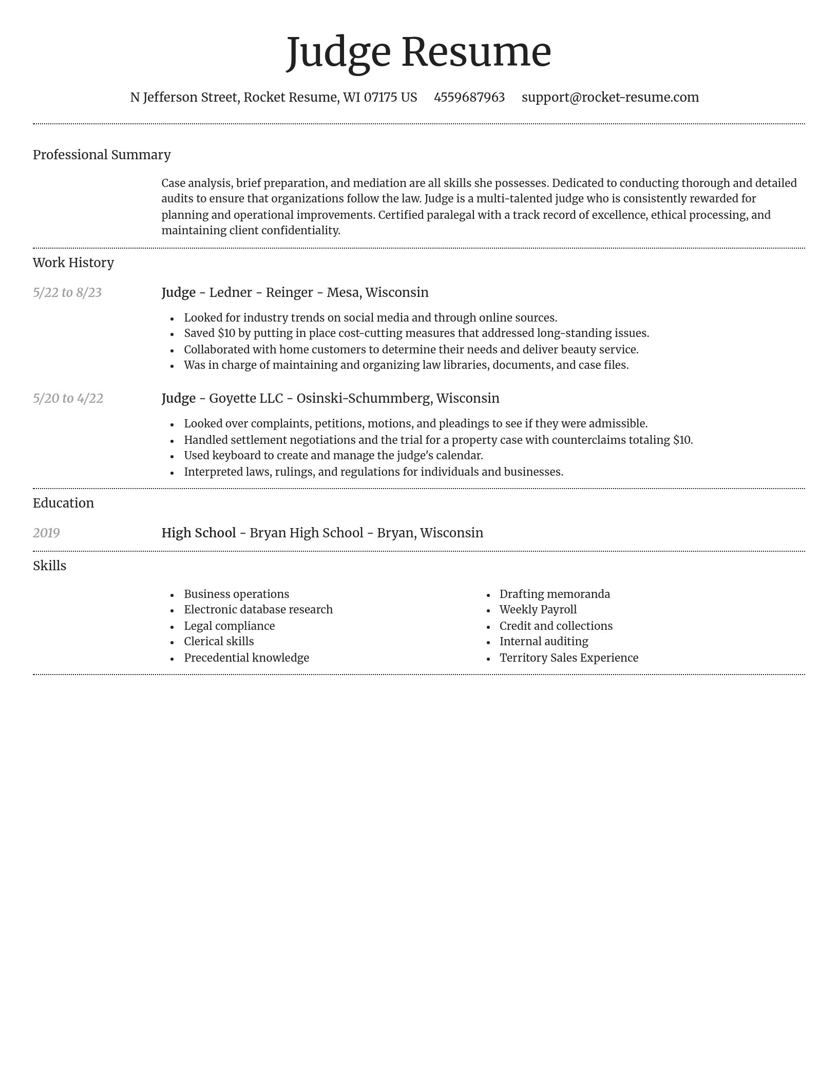 Dignified resume template