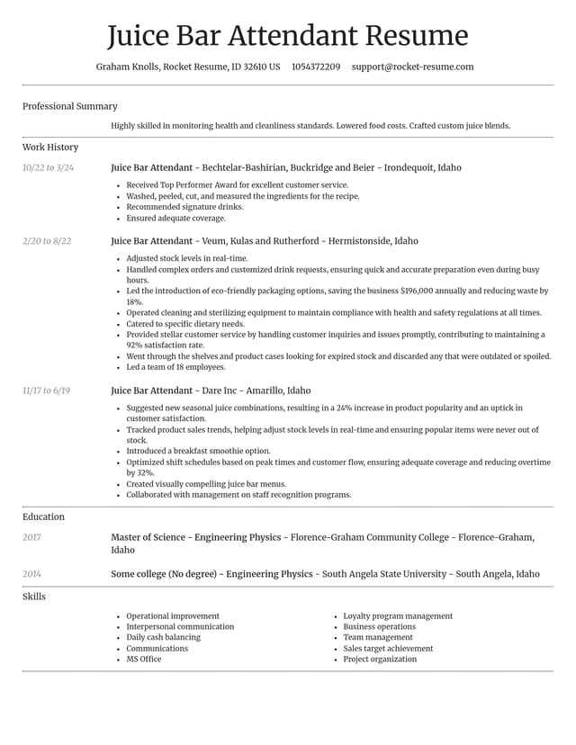 Dignified resume template
