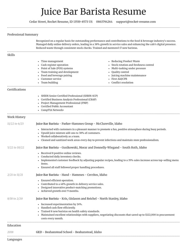Dignified resume template