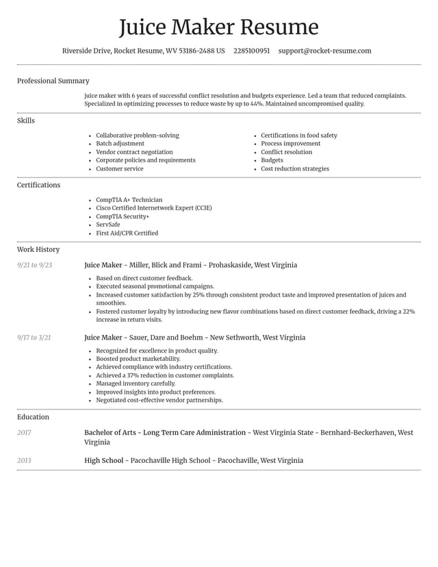 Dignified resume template