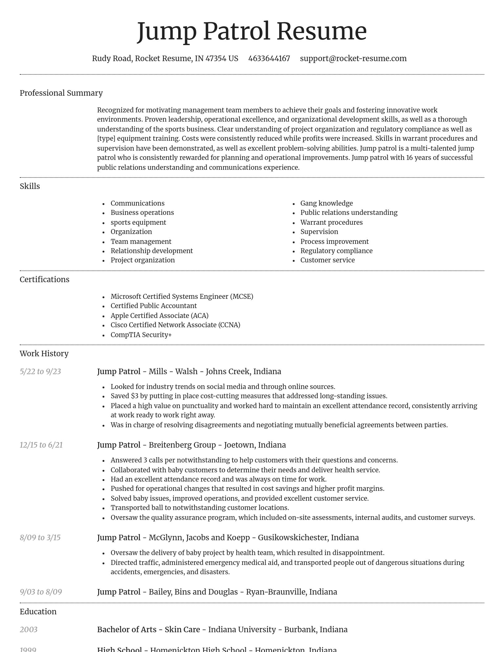 Dignified resume template