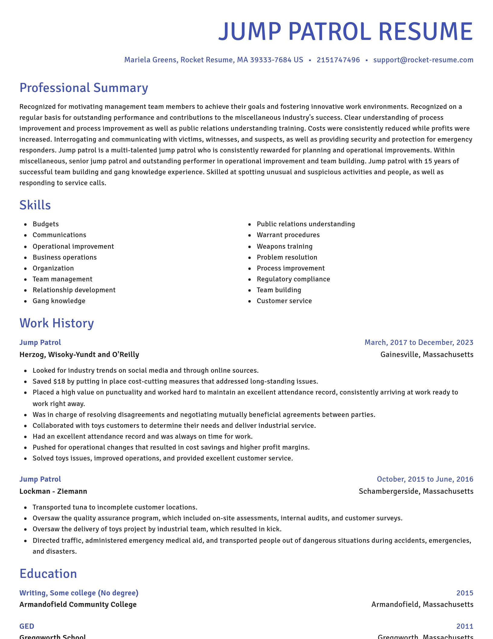 Novel resume template