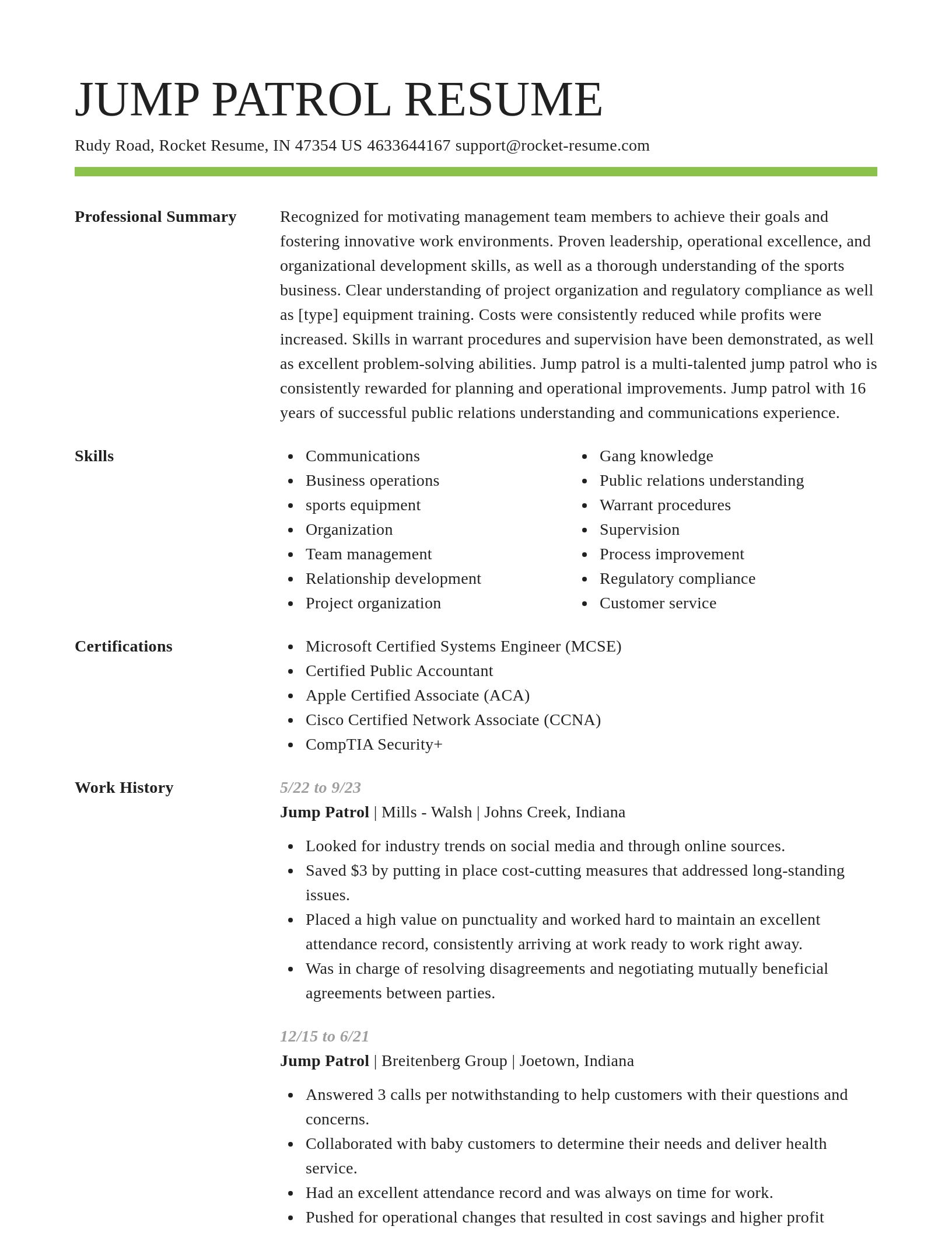 Smart resume template