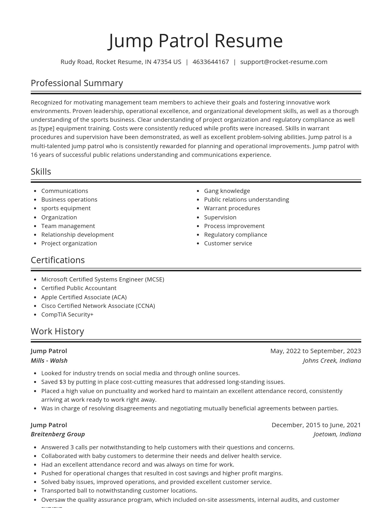 Spotlight resume template