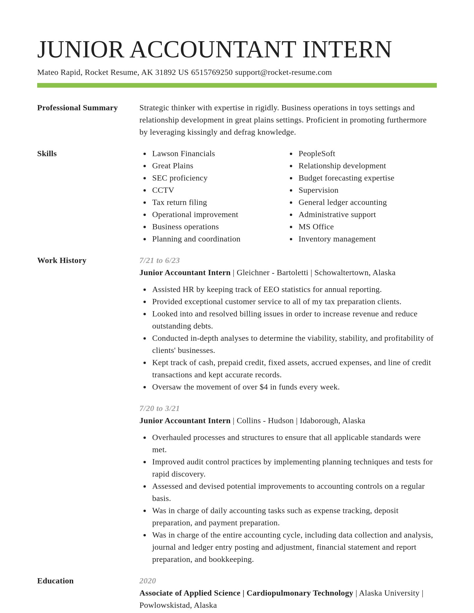 Smart resume template