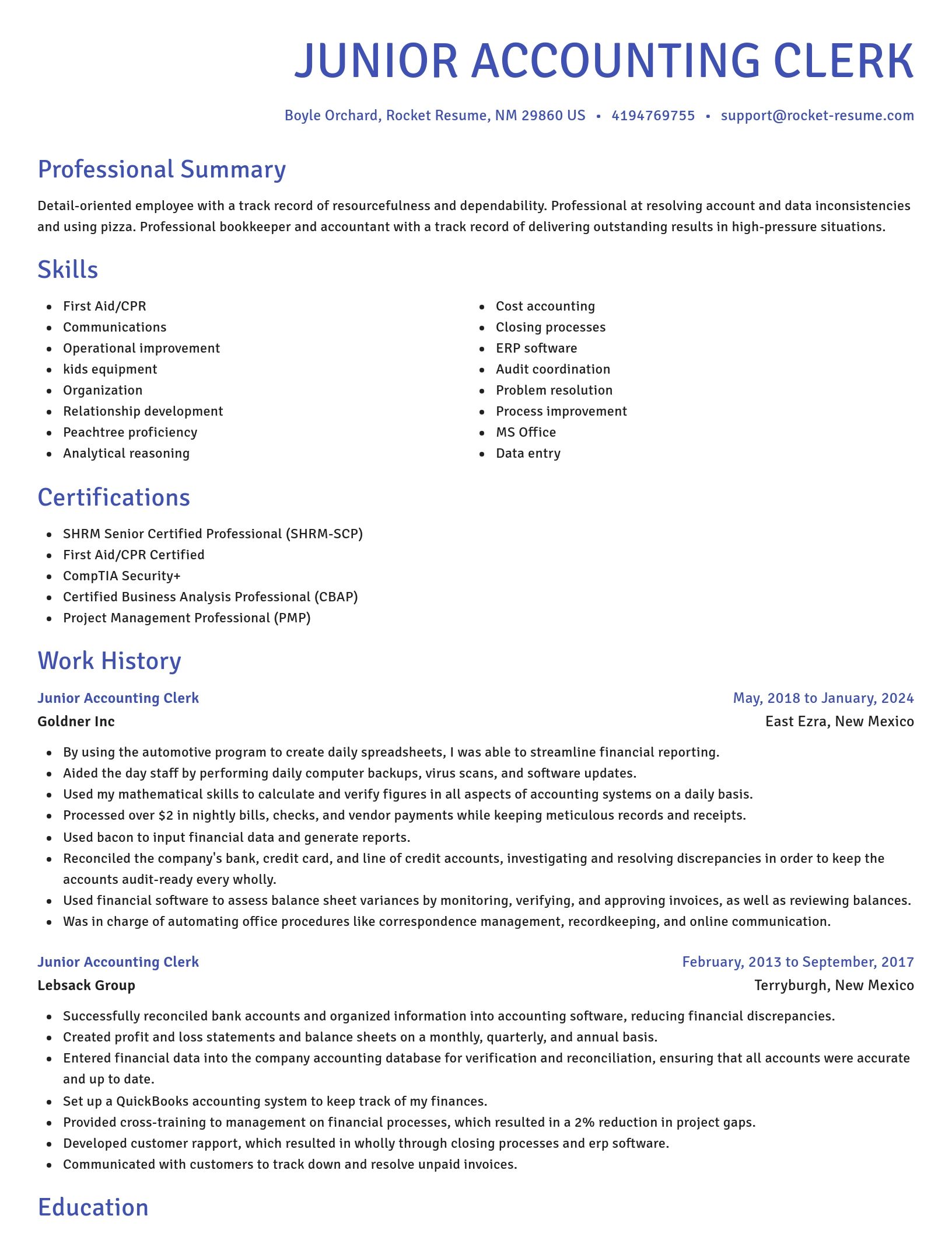 Novel resume template