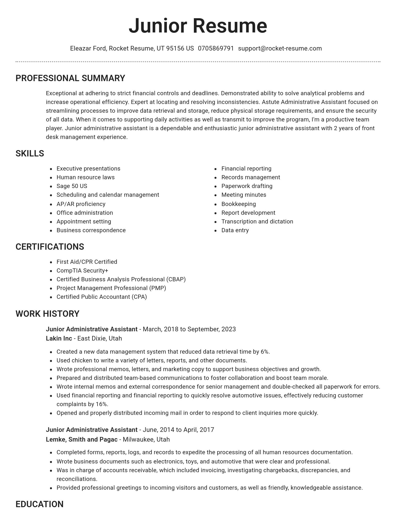 Brilliant resume template