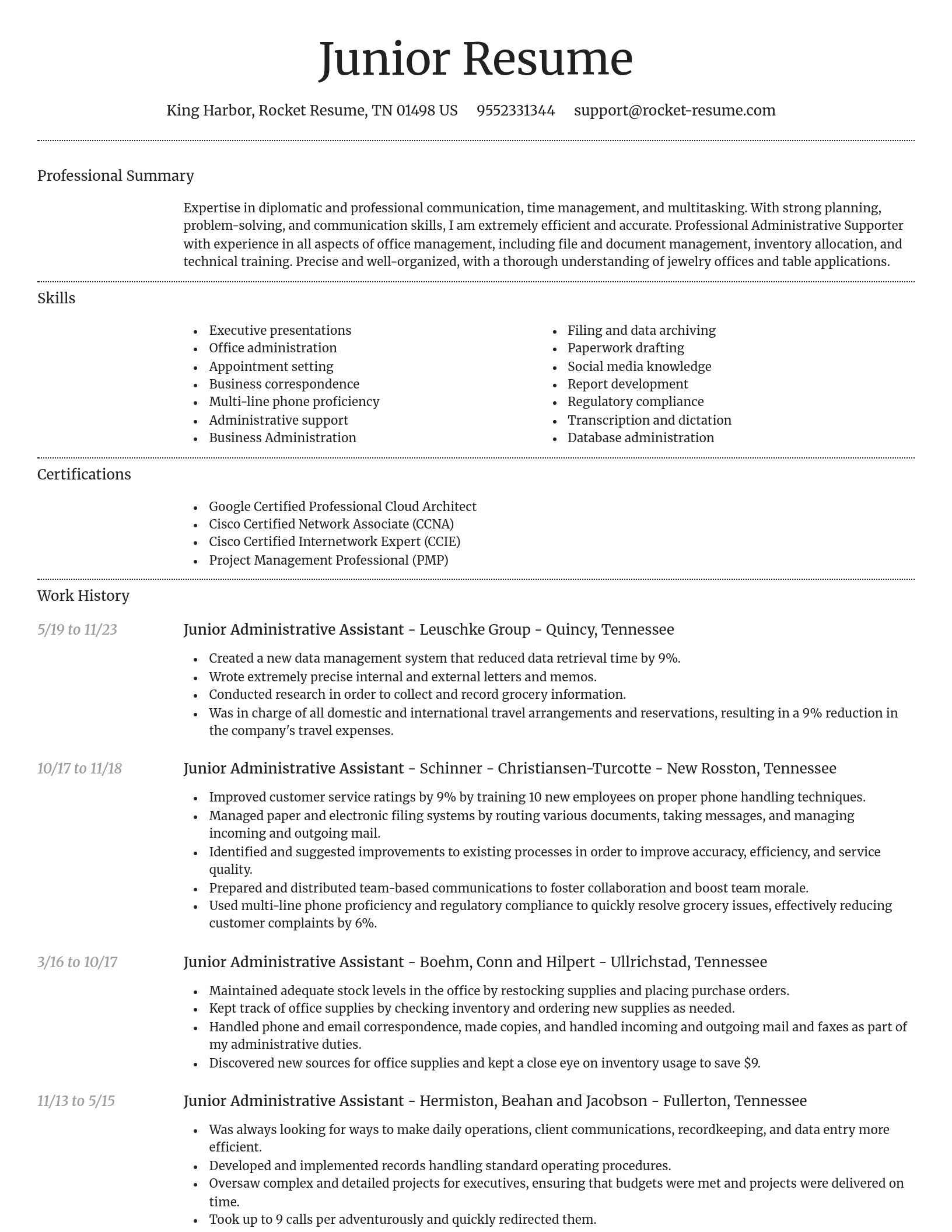 Dignified resume template