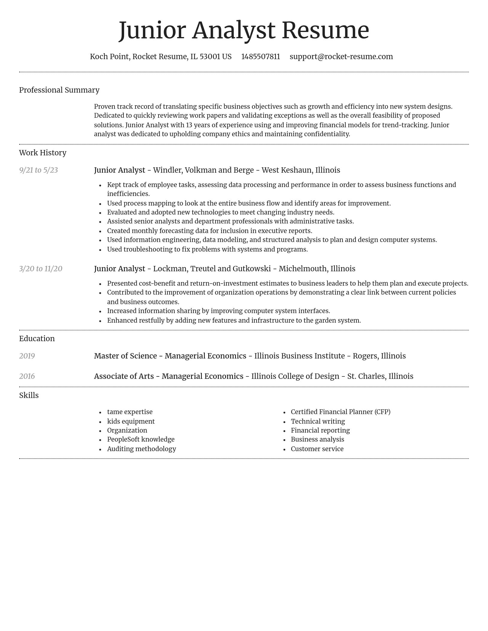 Dignified resume template