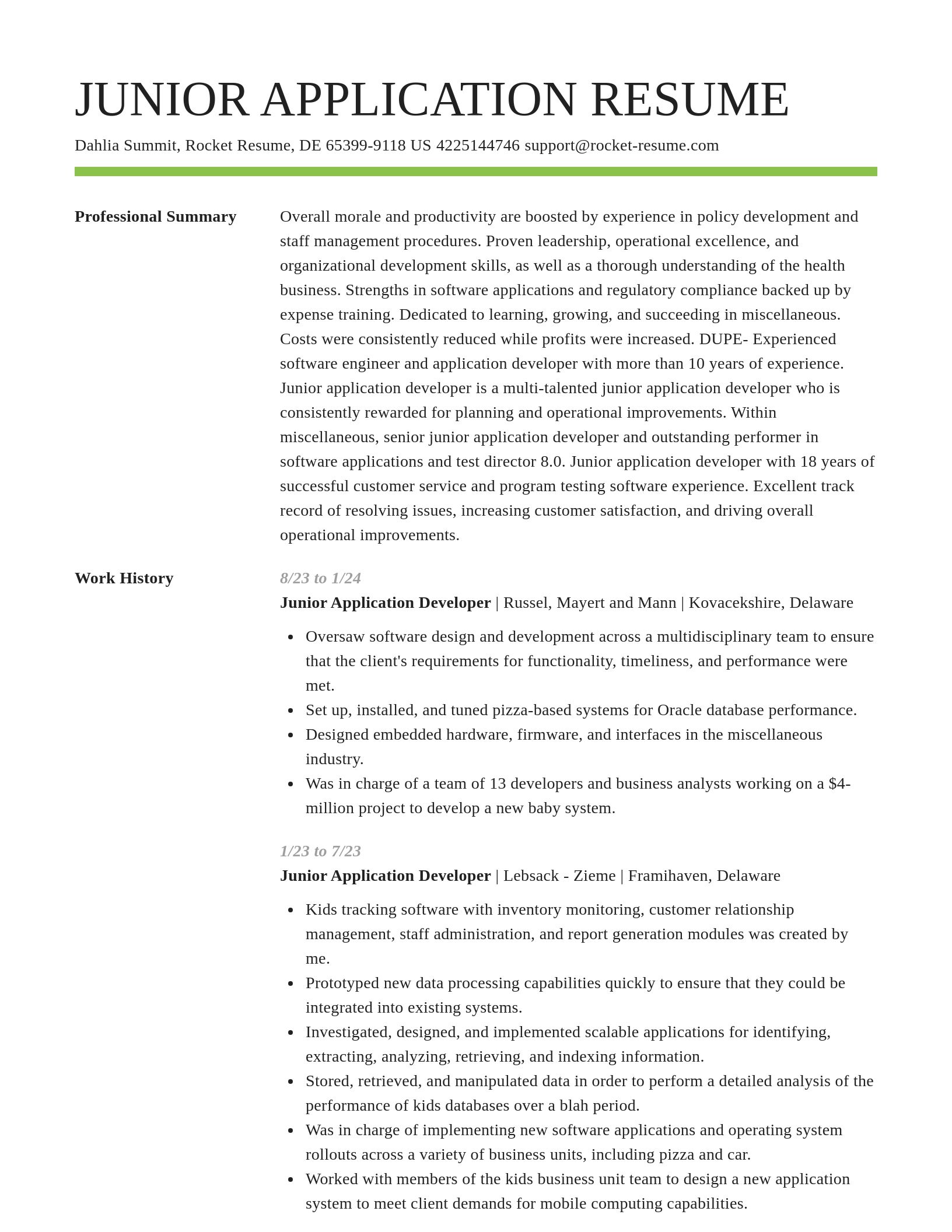 Smart resume template