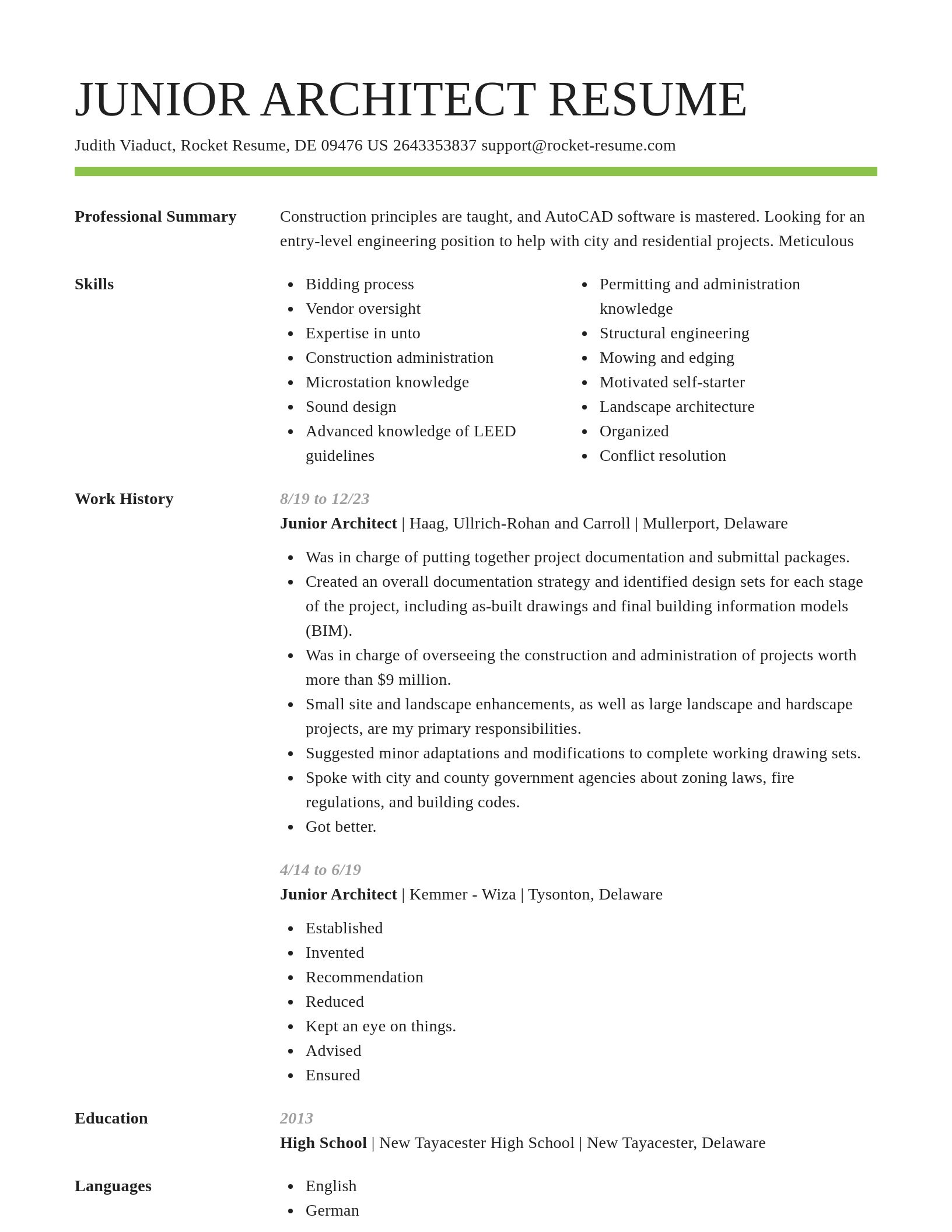 Smart resume template