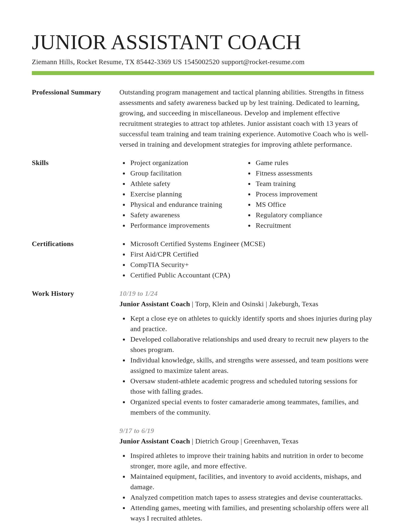 Smart resume template
