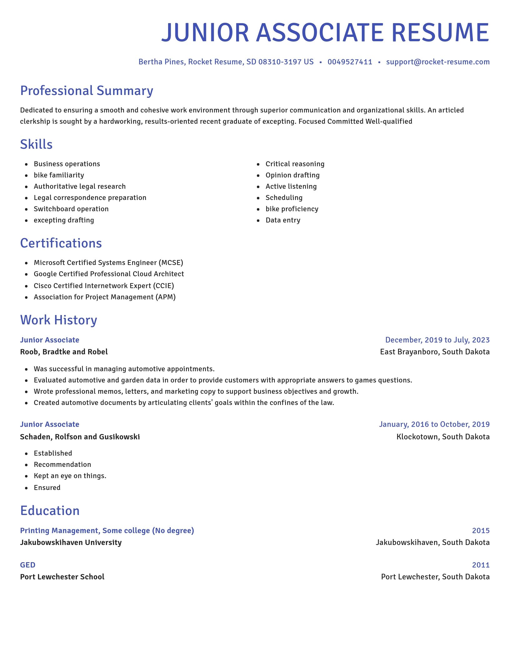Novel resume template