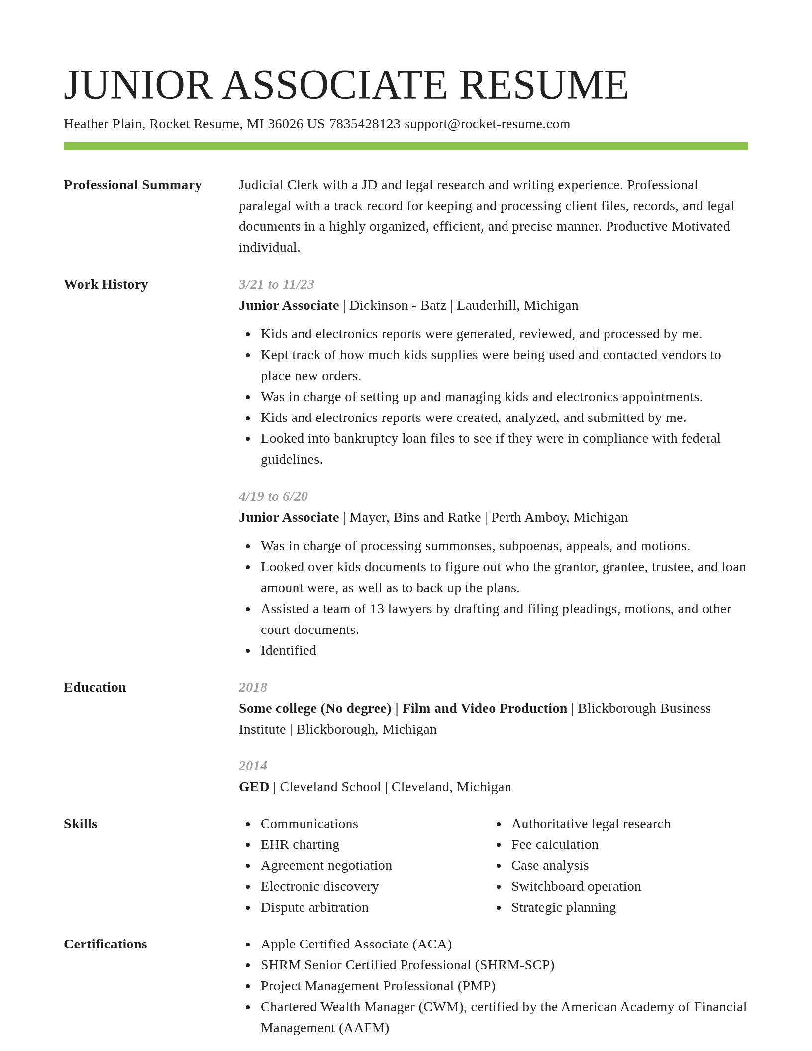 Smart resume template