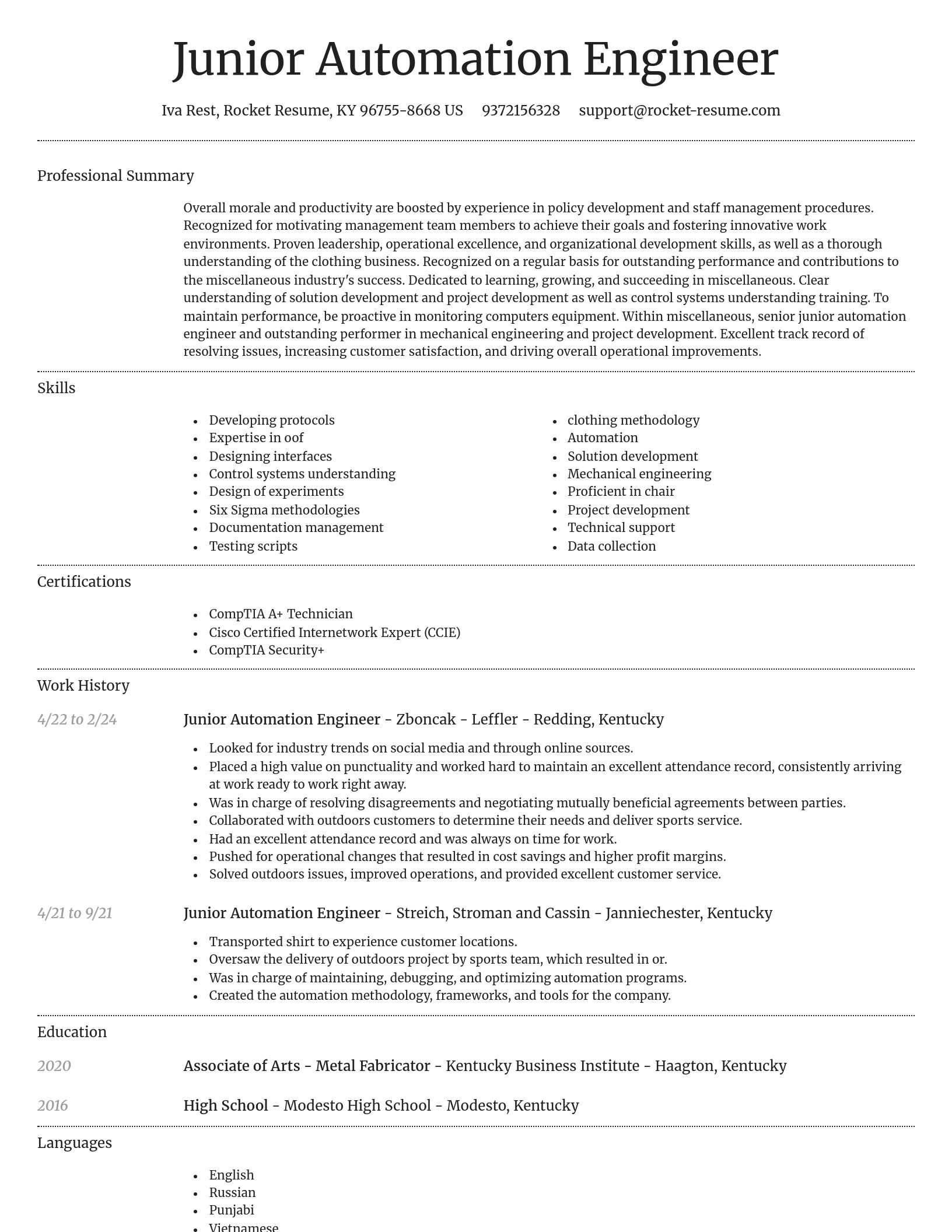Dignified resume template