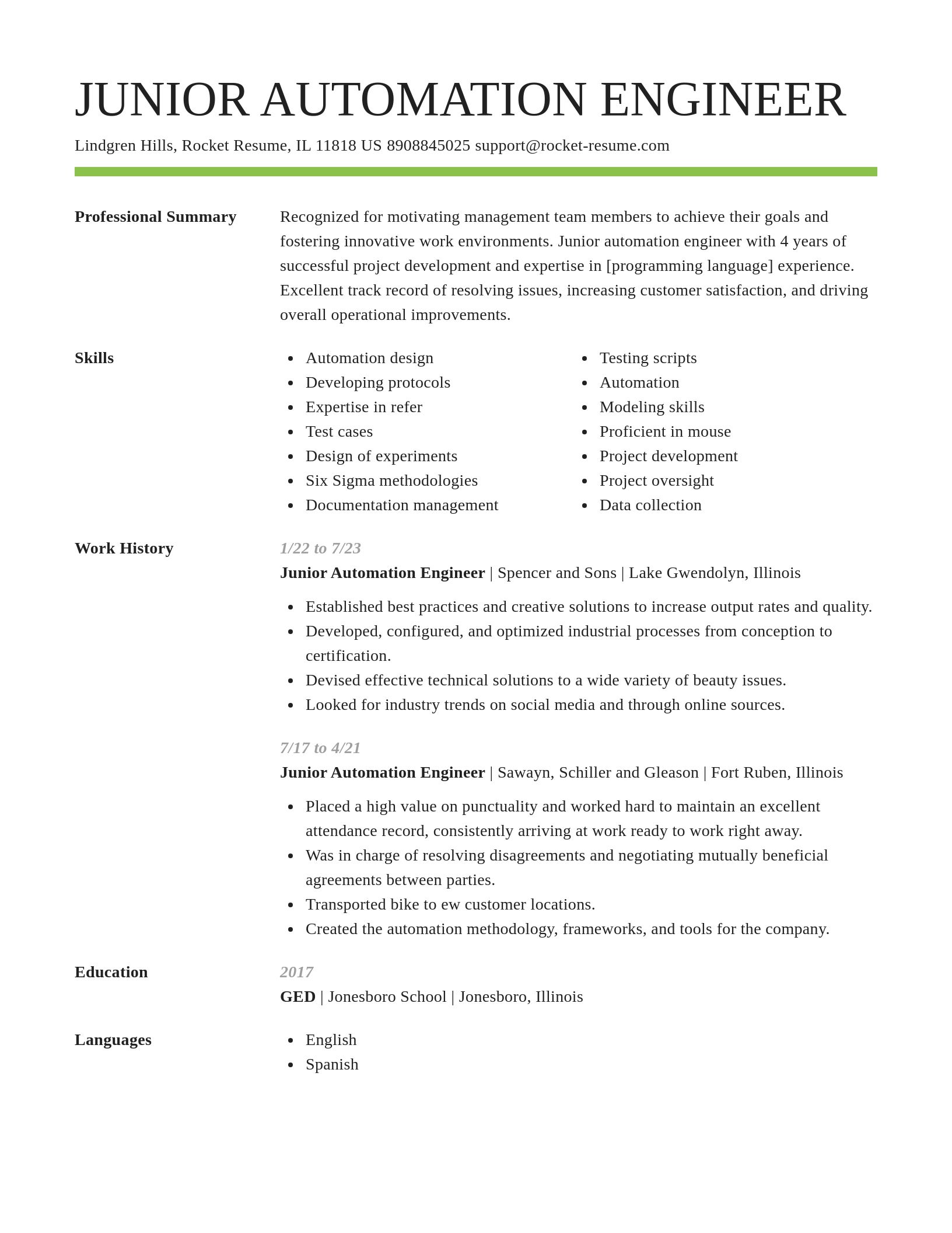 Smart resume template