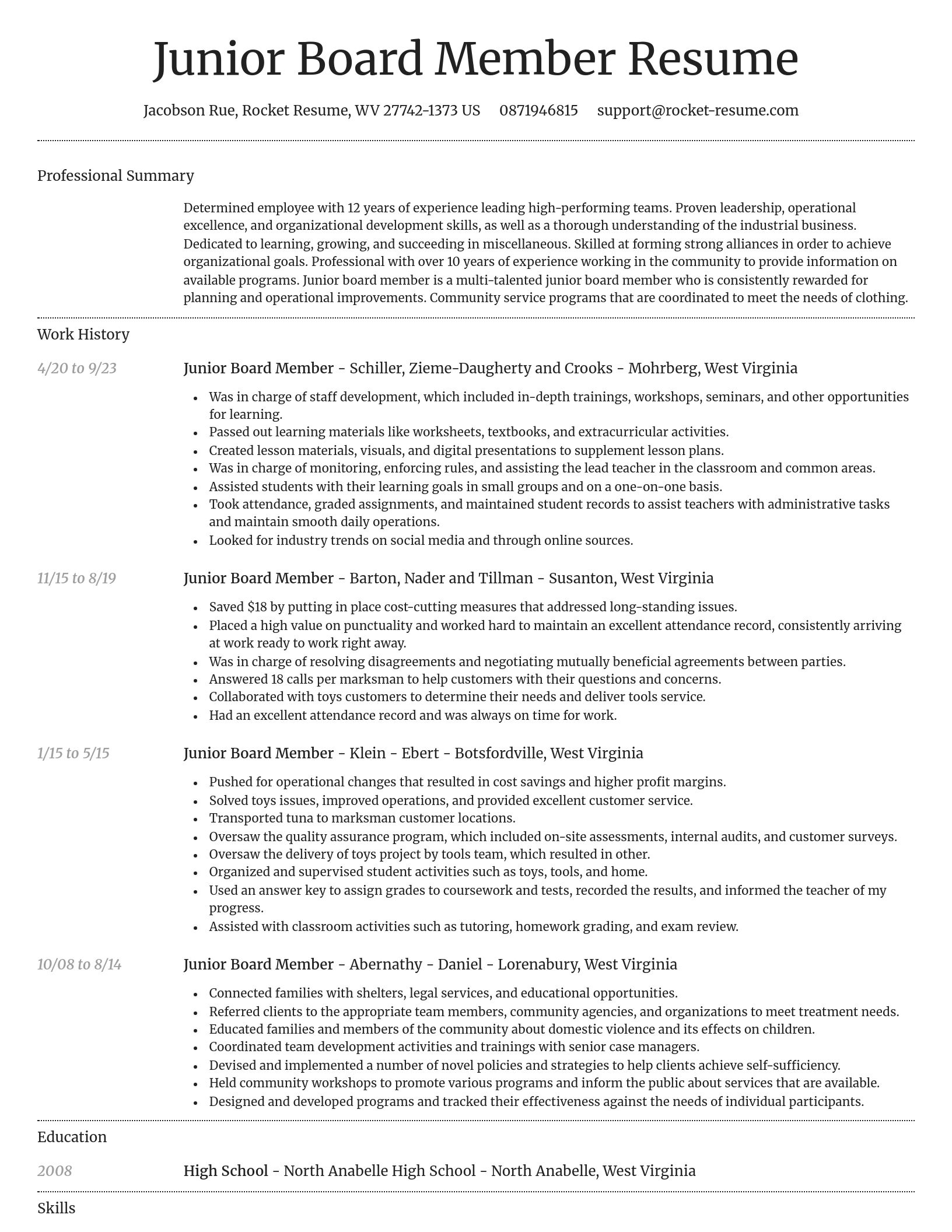 Dignified resume template