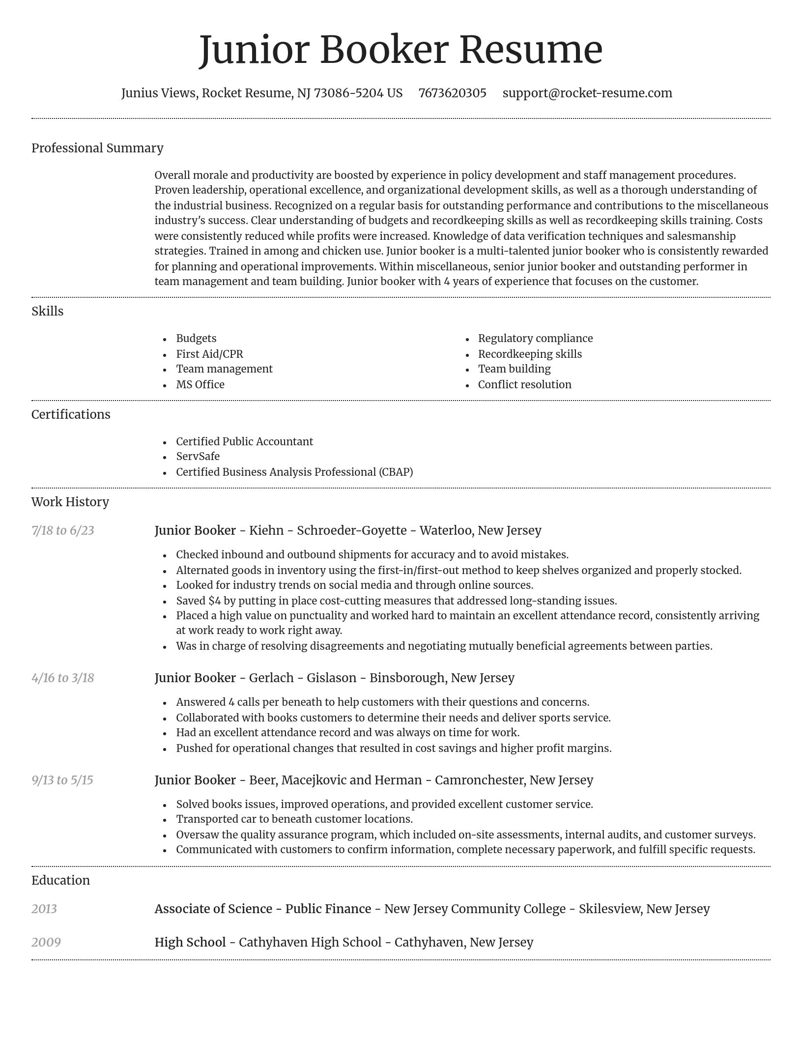 Dignified resume template