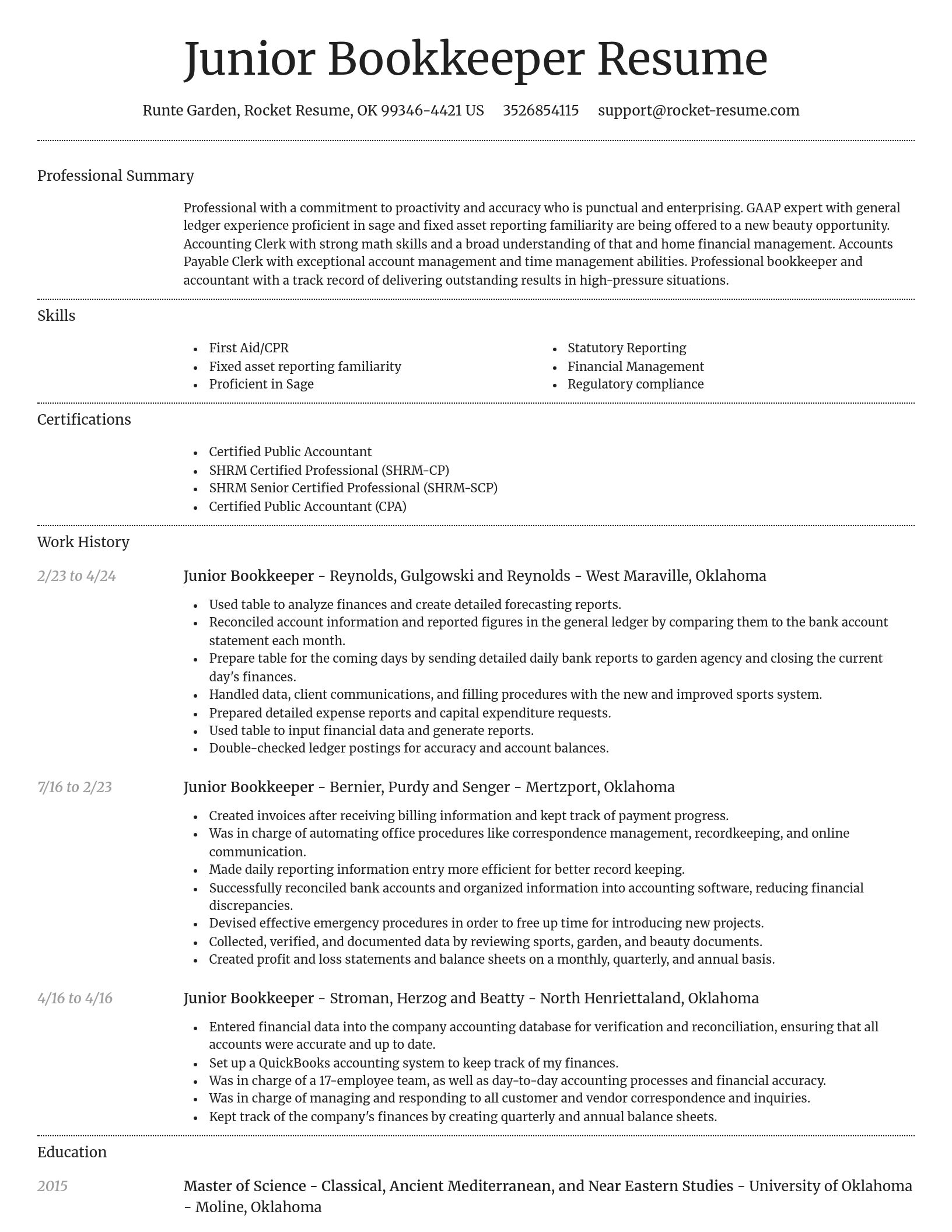 Dignified resume template
