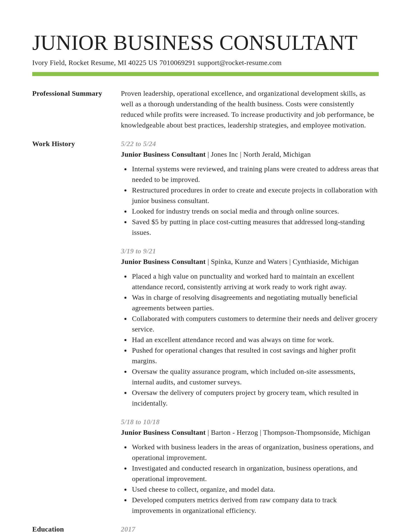 Smart resume template