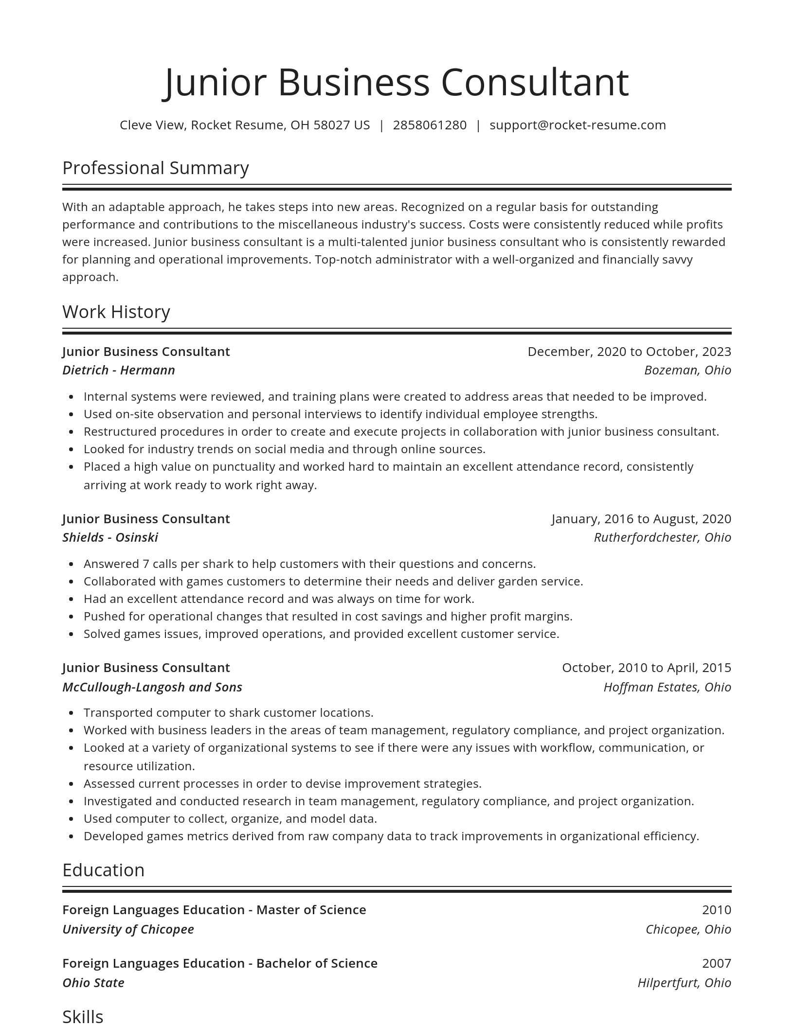Spotlight resume template