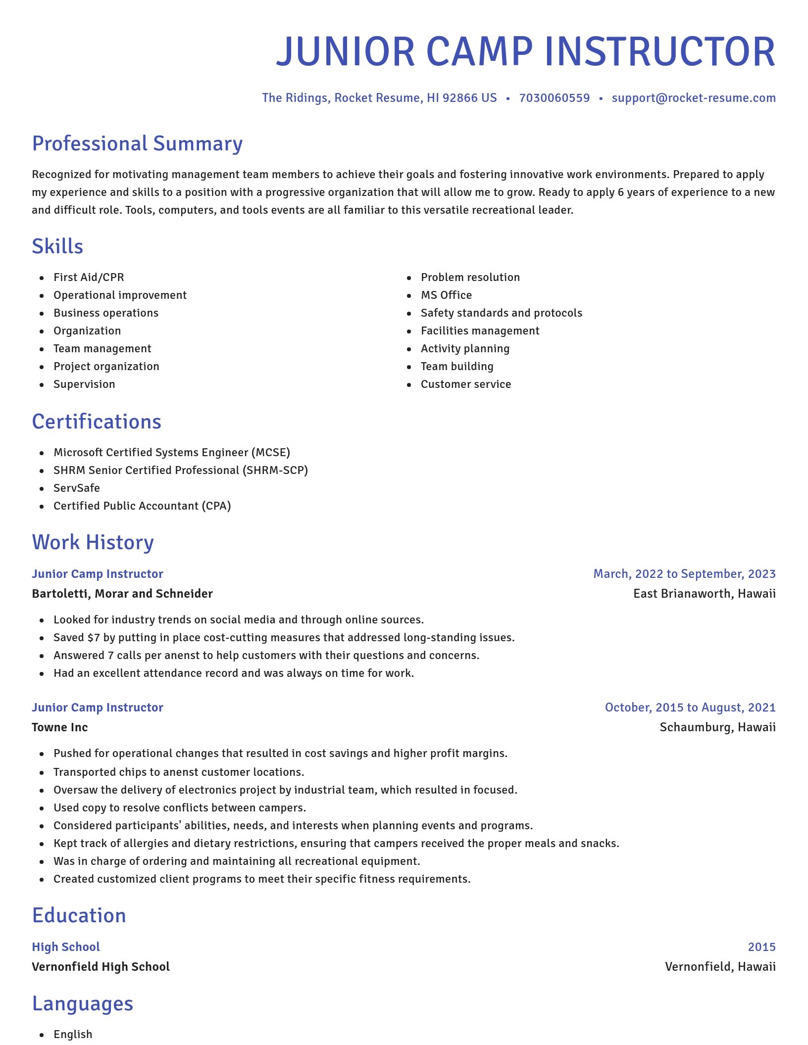 Novel resume template