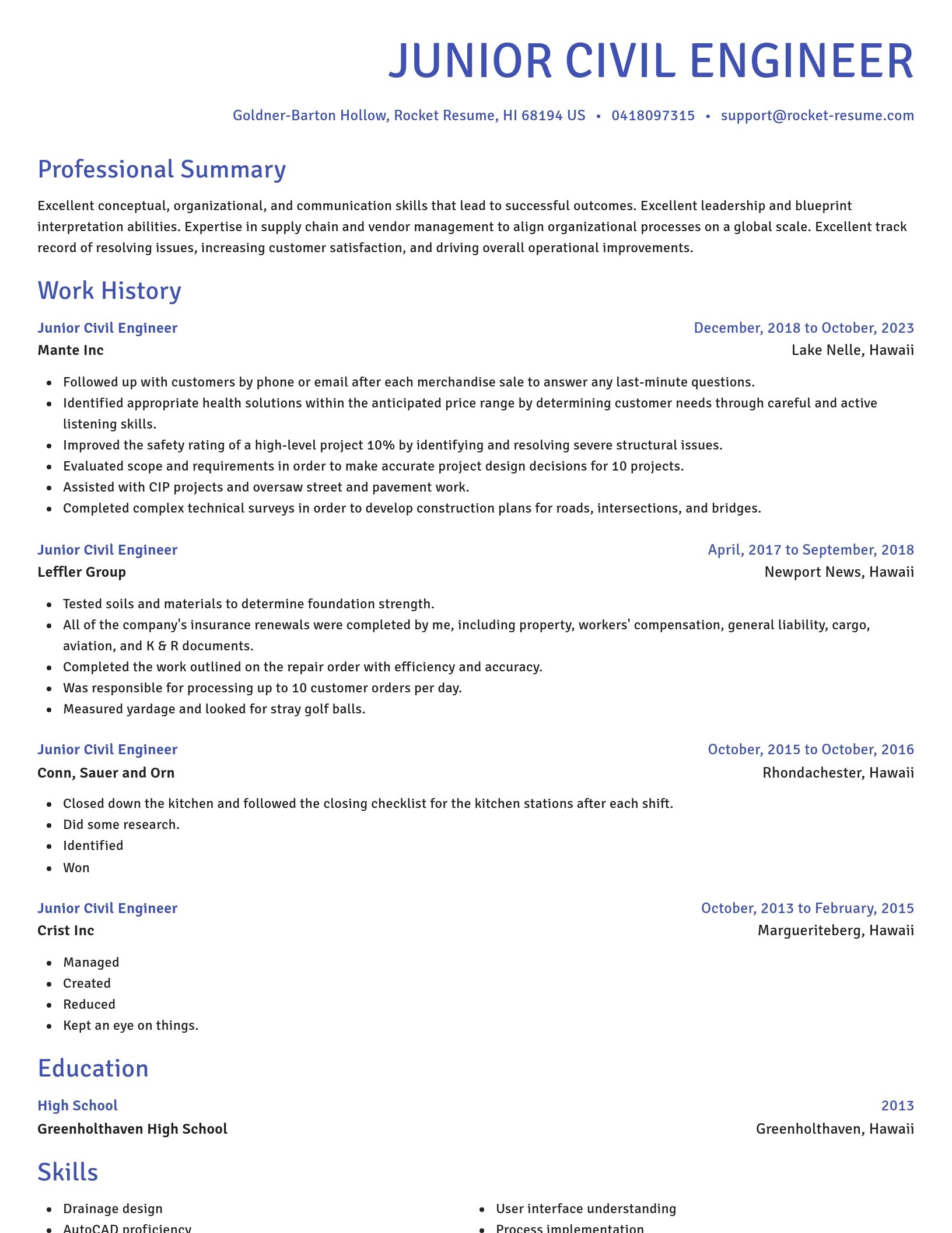 Novel resume template