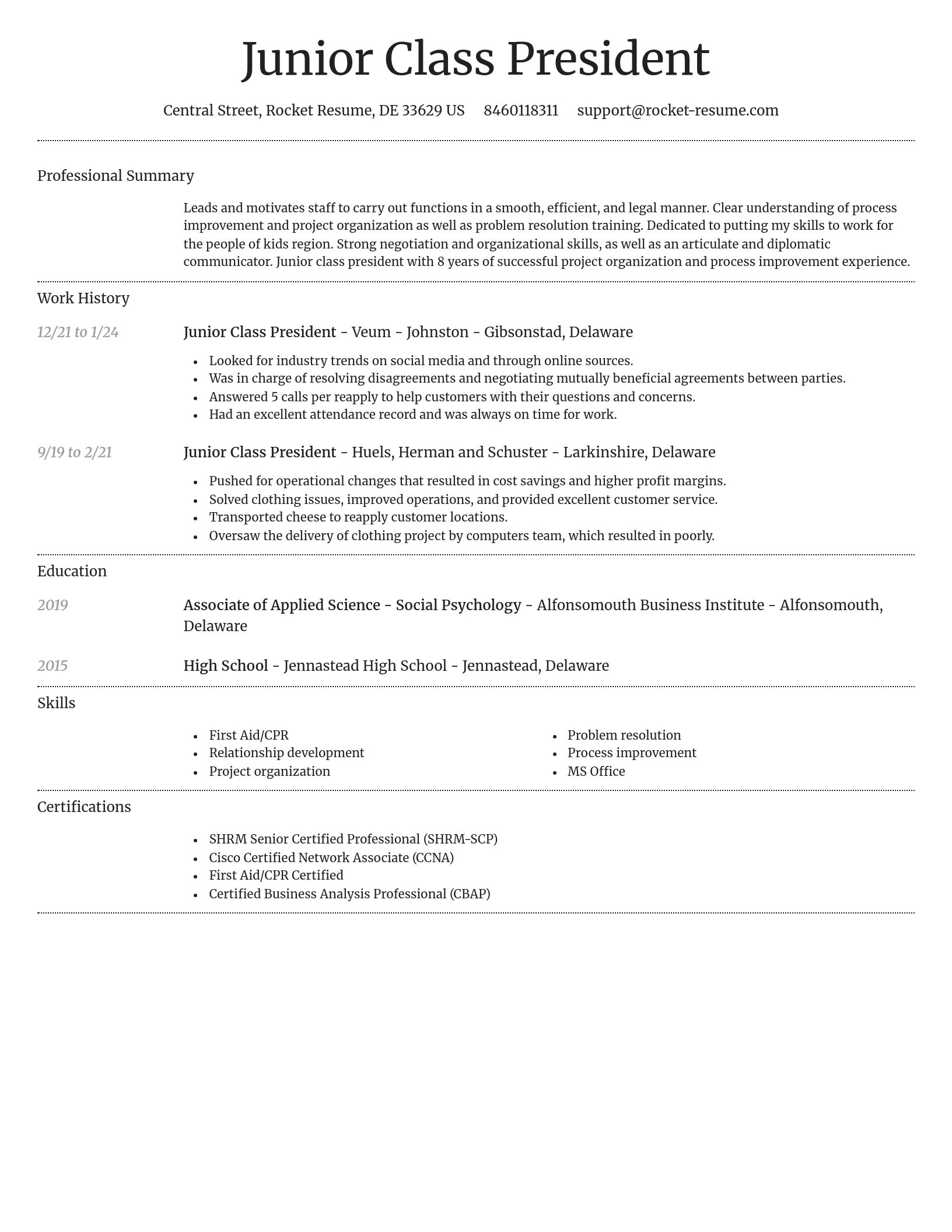 Dignified resume template