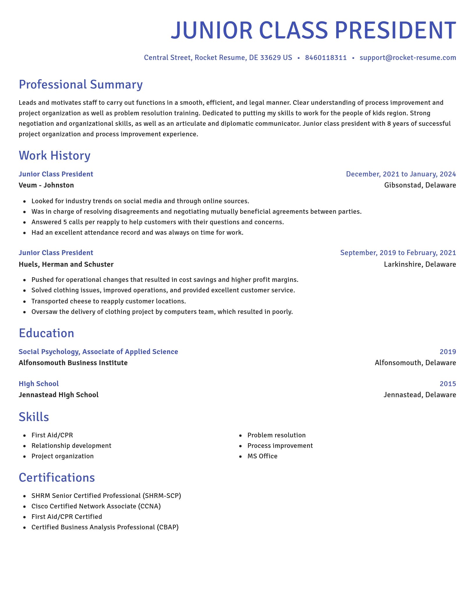 Novel resume template