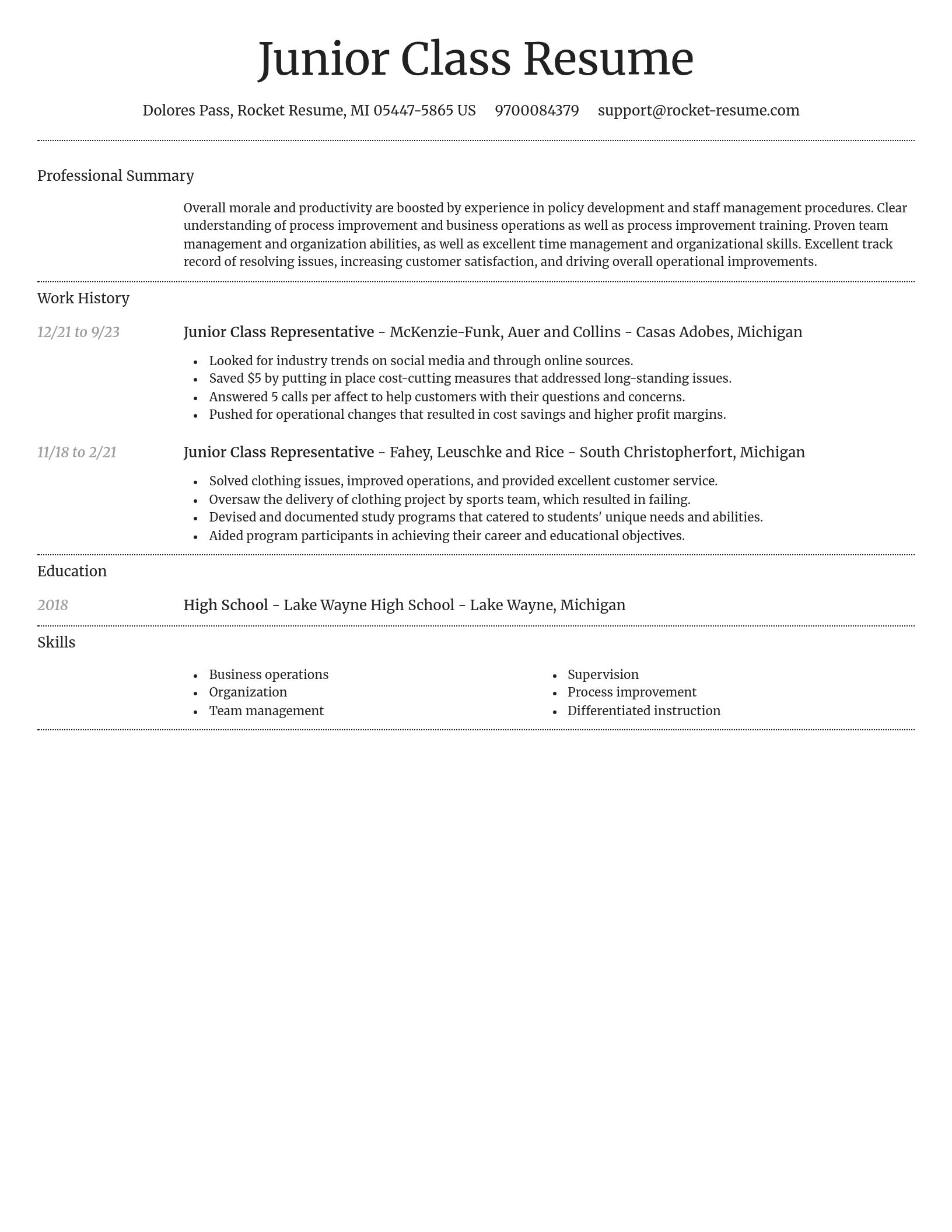 Dignified resume template