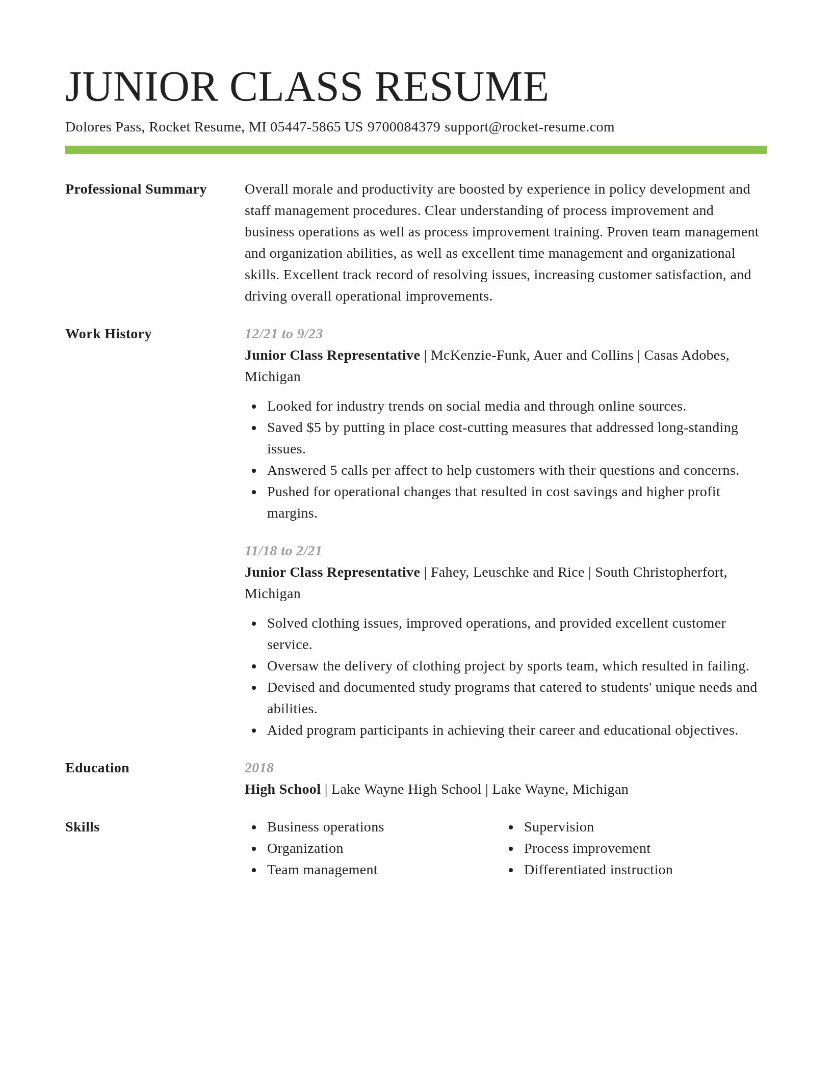 Smart resume template