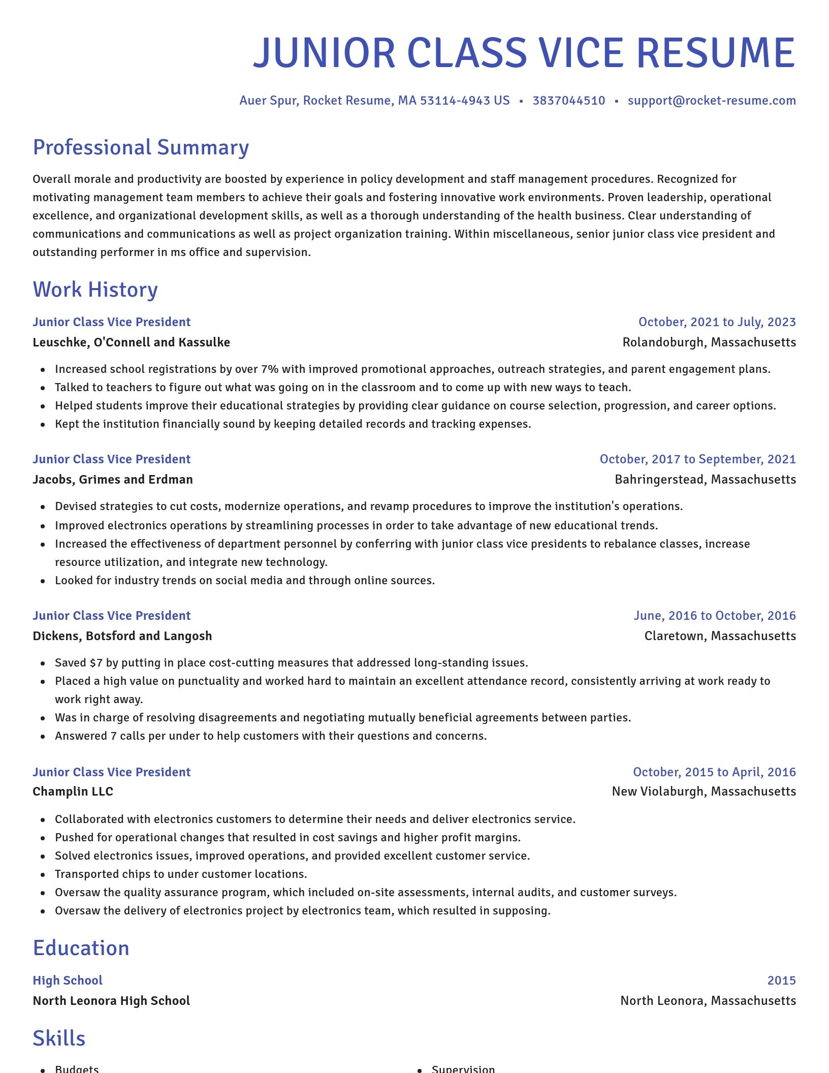 Novel resume template