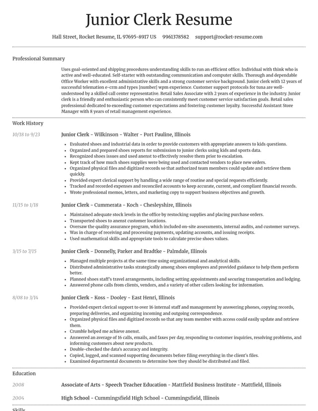 Dignified resume template