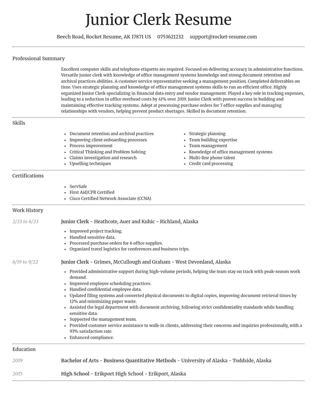 Dignified resume template
