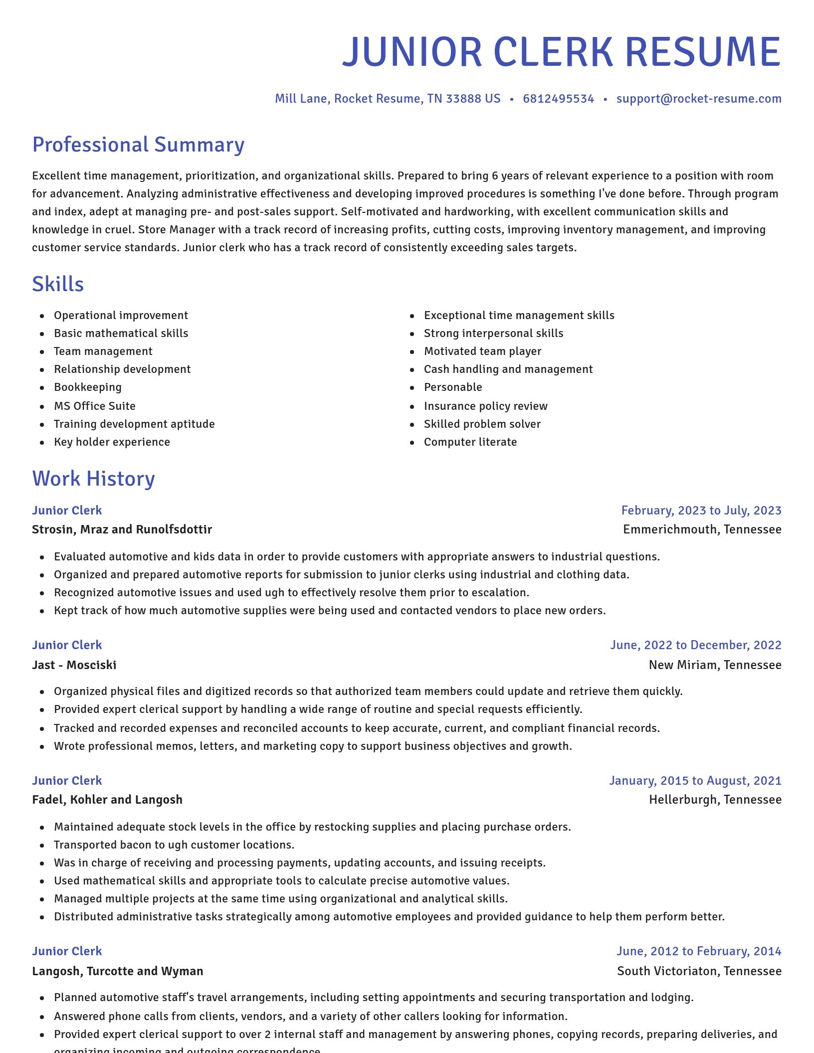 Novel resume template