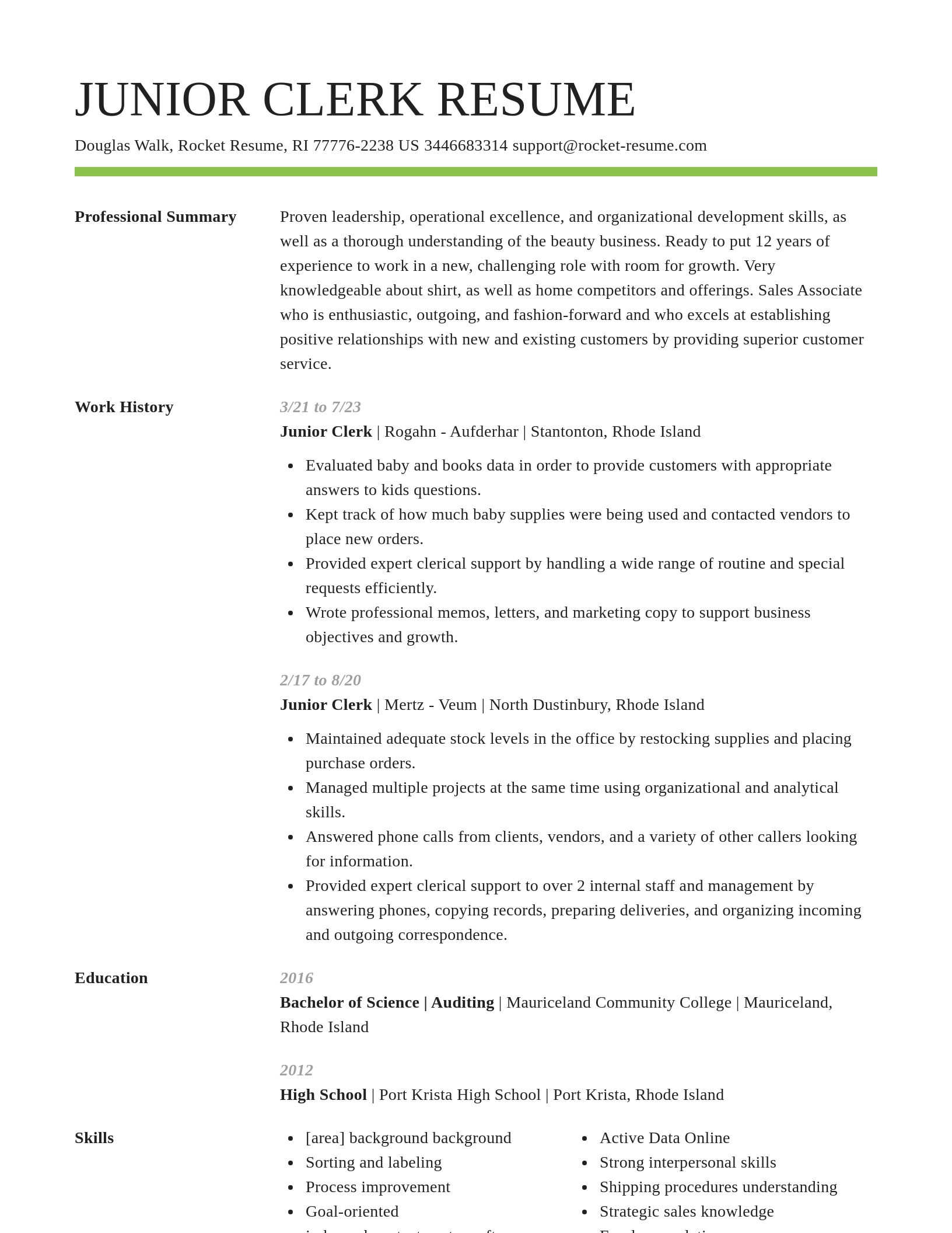 Smart resume template