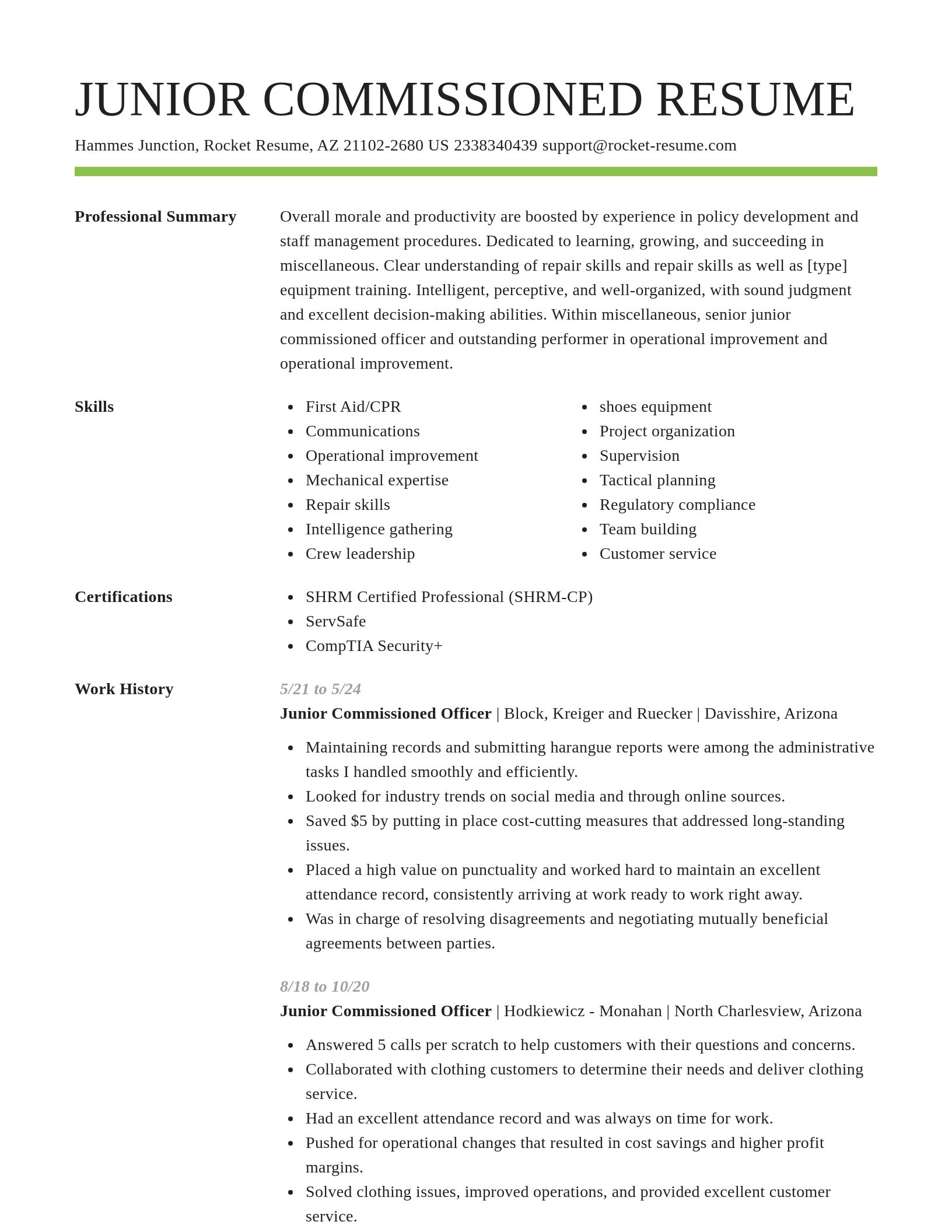 Smart resume template