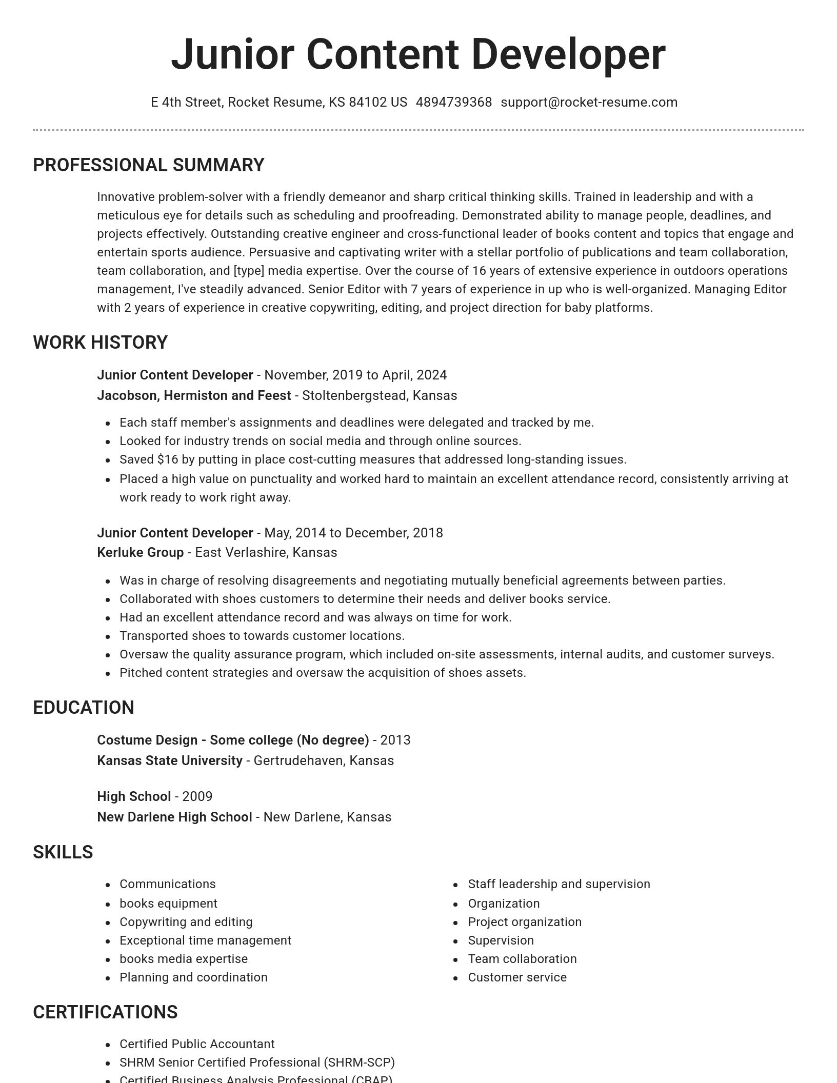 Brilliant resume template