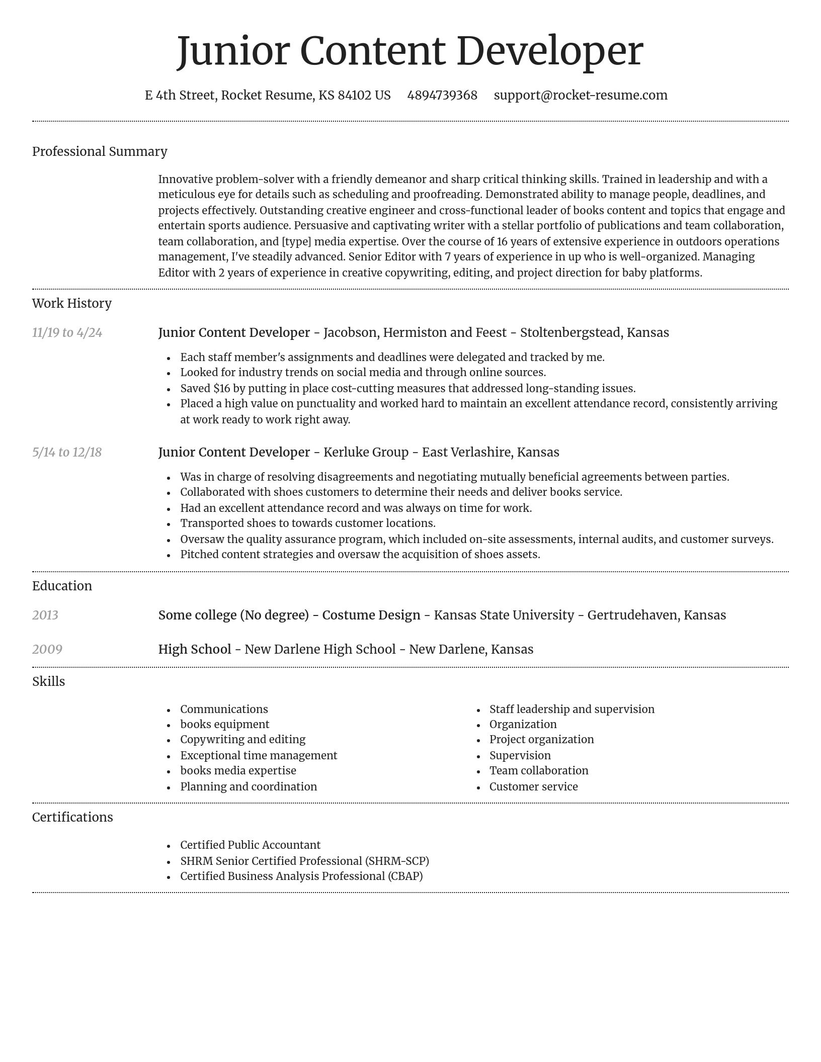 Dignified resume template