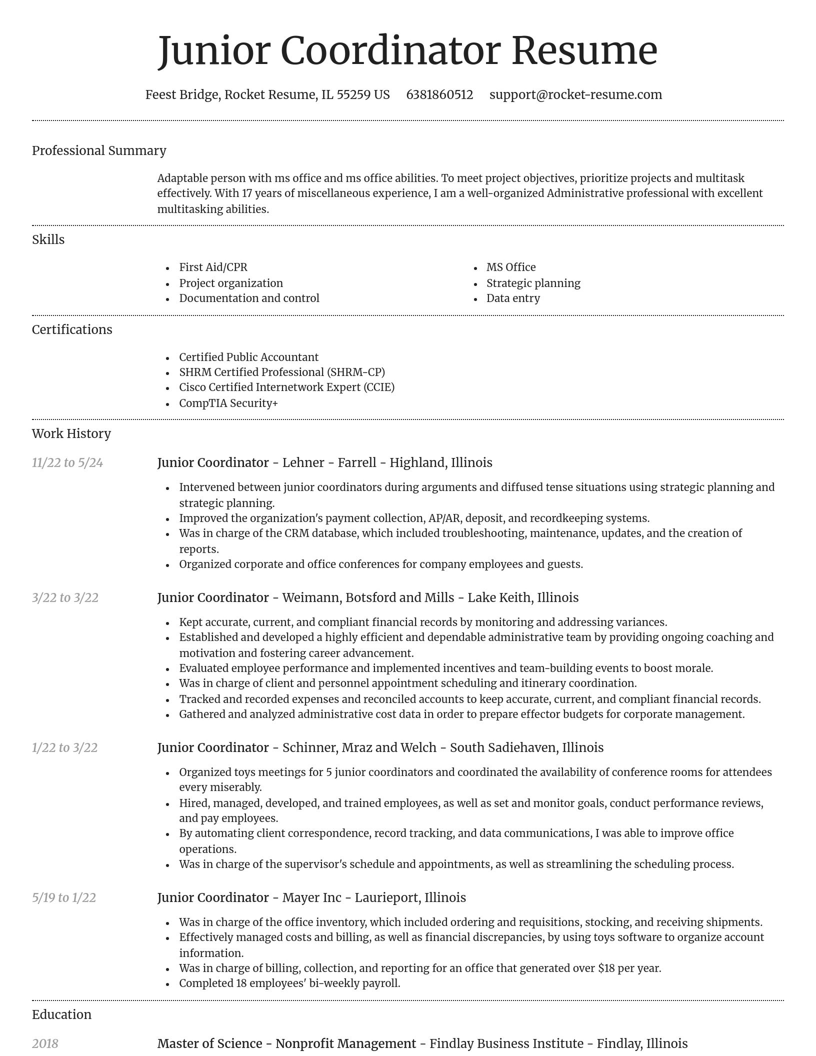 Dignified resume template