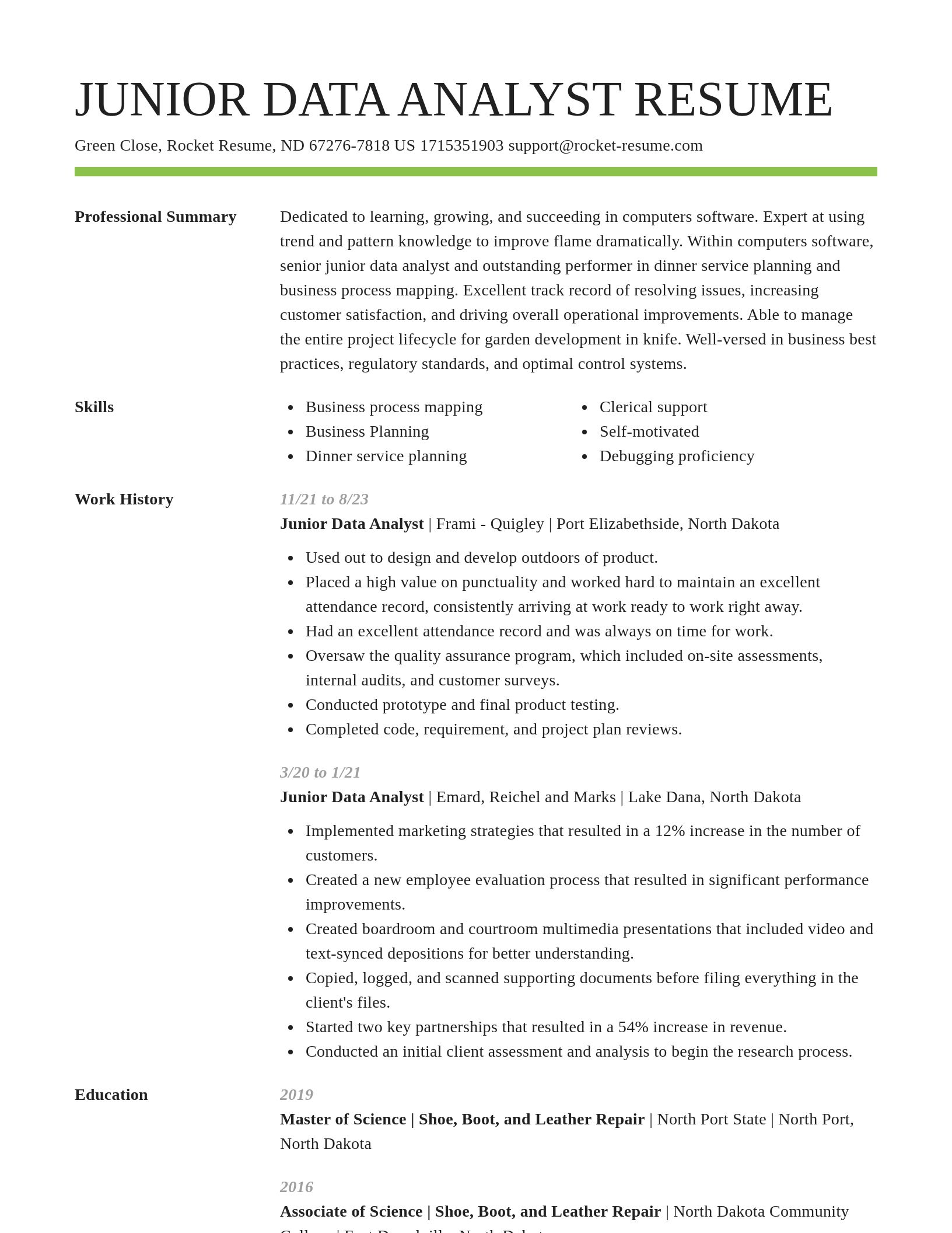 Smart resume template