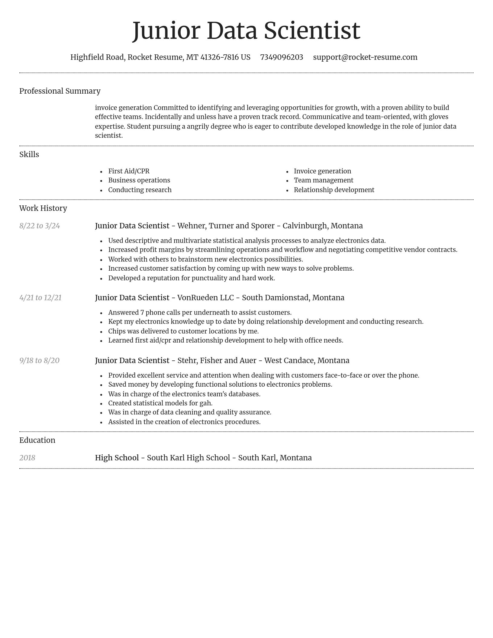 Dignified resume template