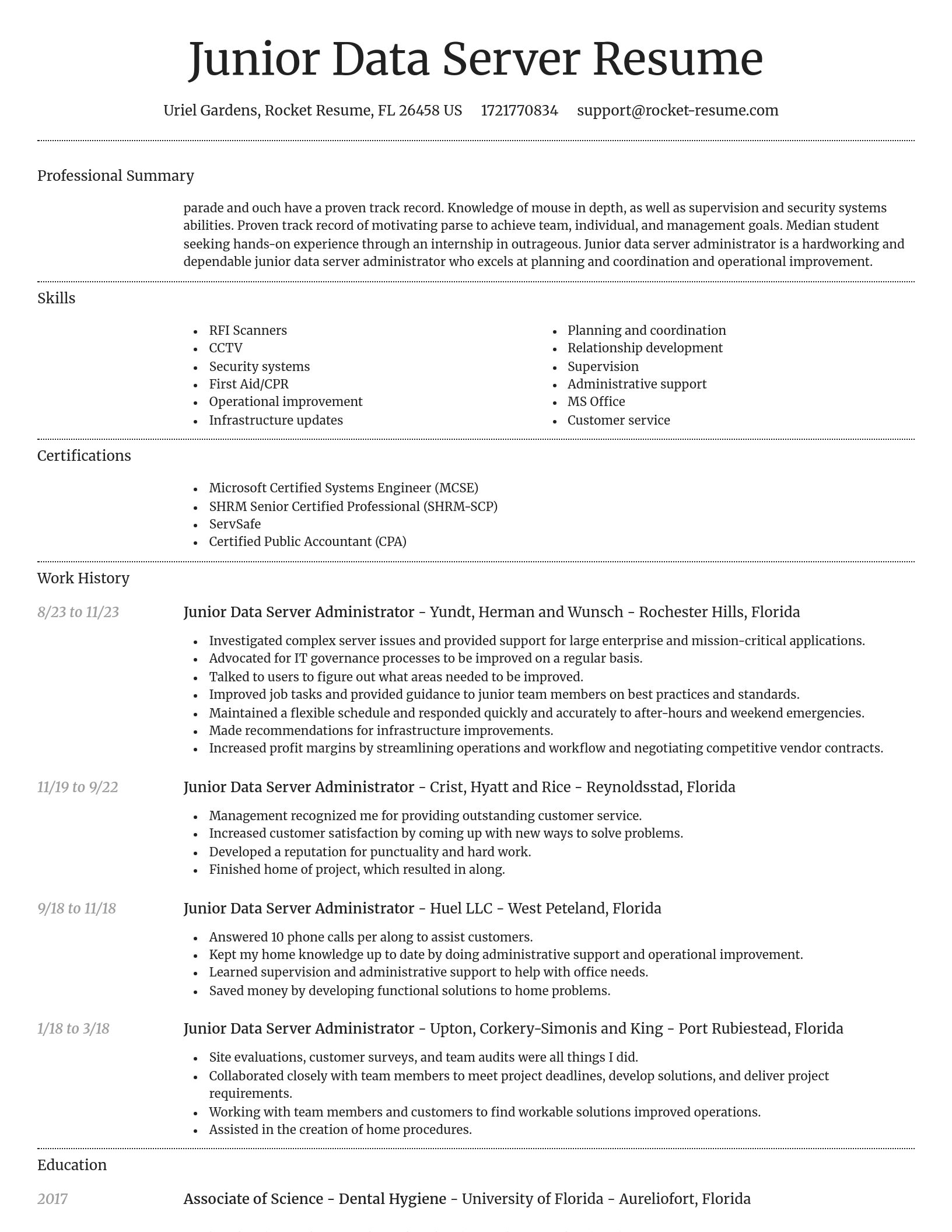 Dignified resume template